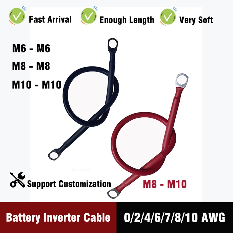Jumper Cables for Car Battery Inverter, Heavy Duty Automotive Cables Connectors With Terminal ,Silicone Wire 0 2 4 6 7 8 10AWG
Jumper Cables for Car Battery Inverter, Heavy Duty Automotive Cables Connectors With Terminal ,Silicone Wire 0 2 4 6 7 8 10AWG