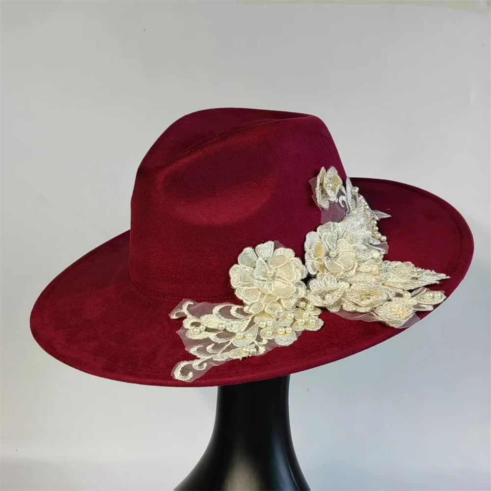 New Suede hat Embroidered Floral Felt Hats for Woman wide brim church hat wedding Felt Hat Top Hat Mexican Hat English Cup Hat
New Suede hat Embroidered Floral Felt Hats for Woman wide brim church hat wedding Felt Hat Top Hat Mexican Hat English Cup Hat