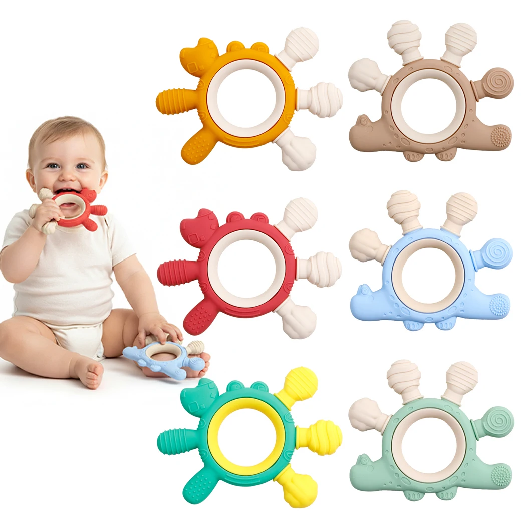 Baby Teether 2Pcs, Silicone Cute Crab and Dinosaur Teething Toys for Babies
Baby Teether 2Pcs, Silicone Cute Crab and Dinosaur Teething Toys for Babies
