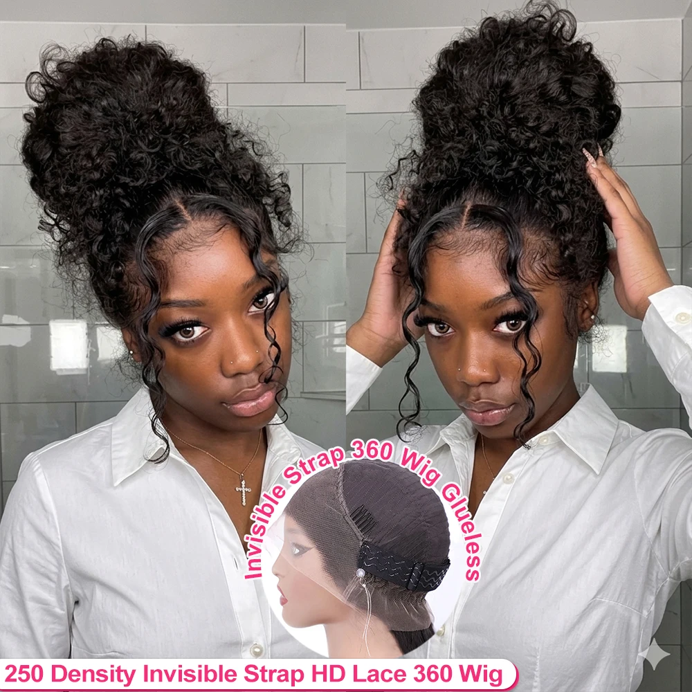 250 Density Drawstring Invisible Strap 360 HD Full Lace Glueless Wig Deep Wave Frontal Wig Human Hair Water Wave Lace Front Wig
250 Density Drawstring Invisible Strap 360 HD Full Lace Glueless Wig Deep Wave Frontal Wig Human Hair Water Wave Lace Front Wig