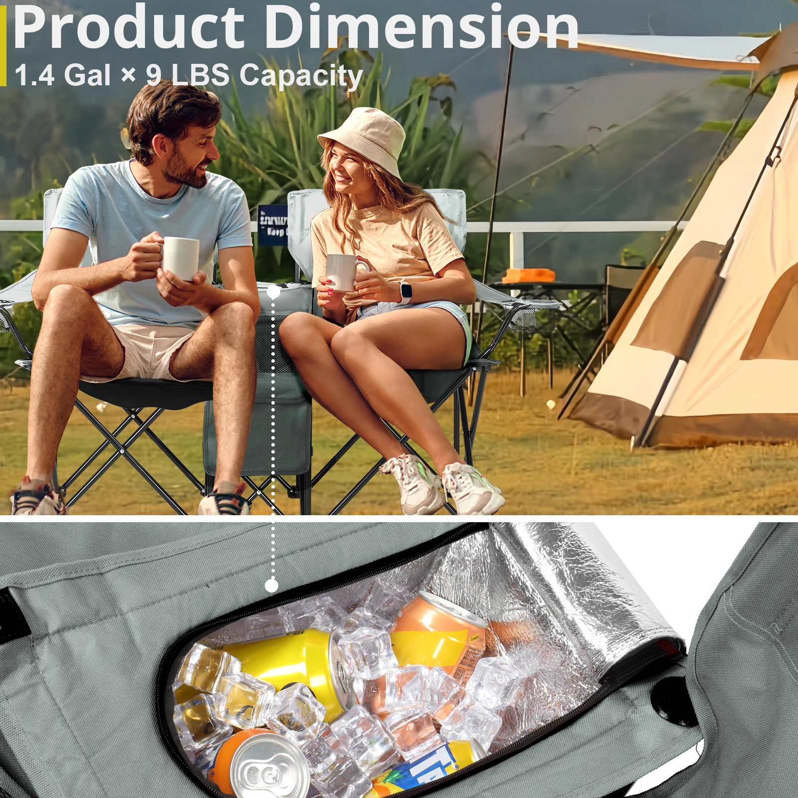 Portable Outdoor 2-Seat Folding Chair with Removable Sun Umbrella Grey,Outdoor chairs, camping chairs, beach chairs
Portable Outdoor 2-Seat Folding Chair with Removable Sun Umbrella Grey,Outdoor chairs, camping chairs, beach chairs