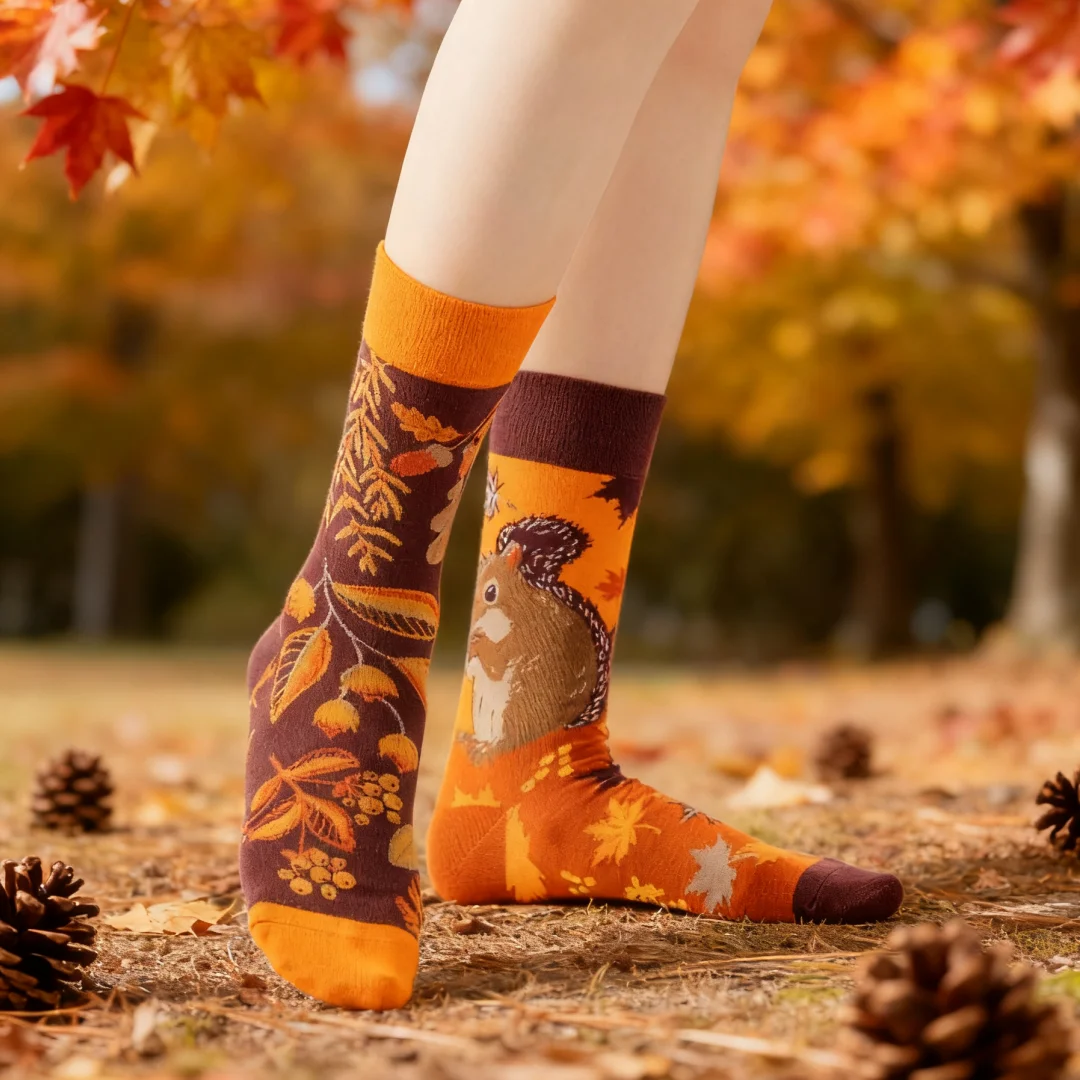 1 Pair Forest Squirrels And Fallen Nuts, Trendy Mid-calf Socks For Unisex, Suitable For All Seasons.
1 Pair Forest Squirrels And Fallen Nuts, Trendy Mid-calf Socks For Unisex, Suitable For All Seasons.