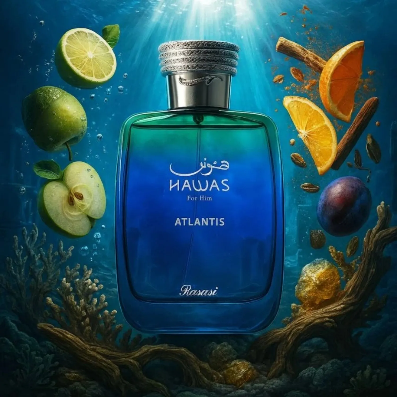 Rasasi Hawas Atlantis For Him Men's Eau de Parfum 100ml Fresh Aquatic Woody Fragrance
Rasasi Hawas Atlantis For Him Men's Eau de Parfum 100ml Fresh Aquatic Woody Fragrance