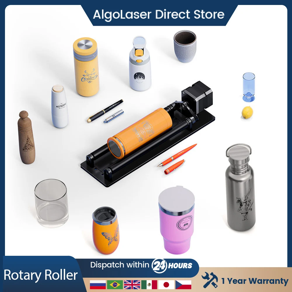 AlgoLaser ARR Laser Rotary Roller Cup engraving machine 360° Rotat Y-axis Roller Engraving for 95% of Laser Engraver
AlgoLaser ARR Laser Rotary Roller Cup engraving machine 360° Rotat Y-axis Roller Engraving for 95% of Laser Engraver