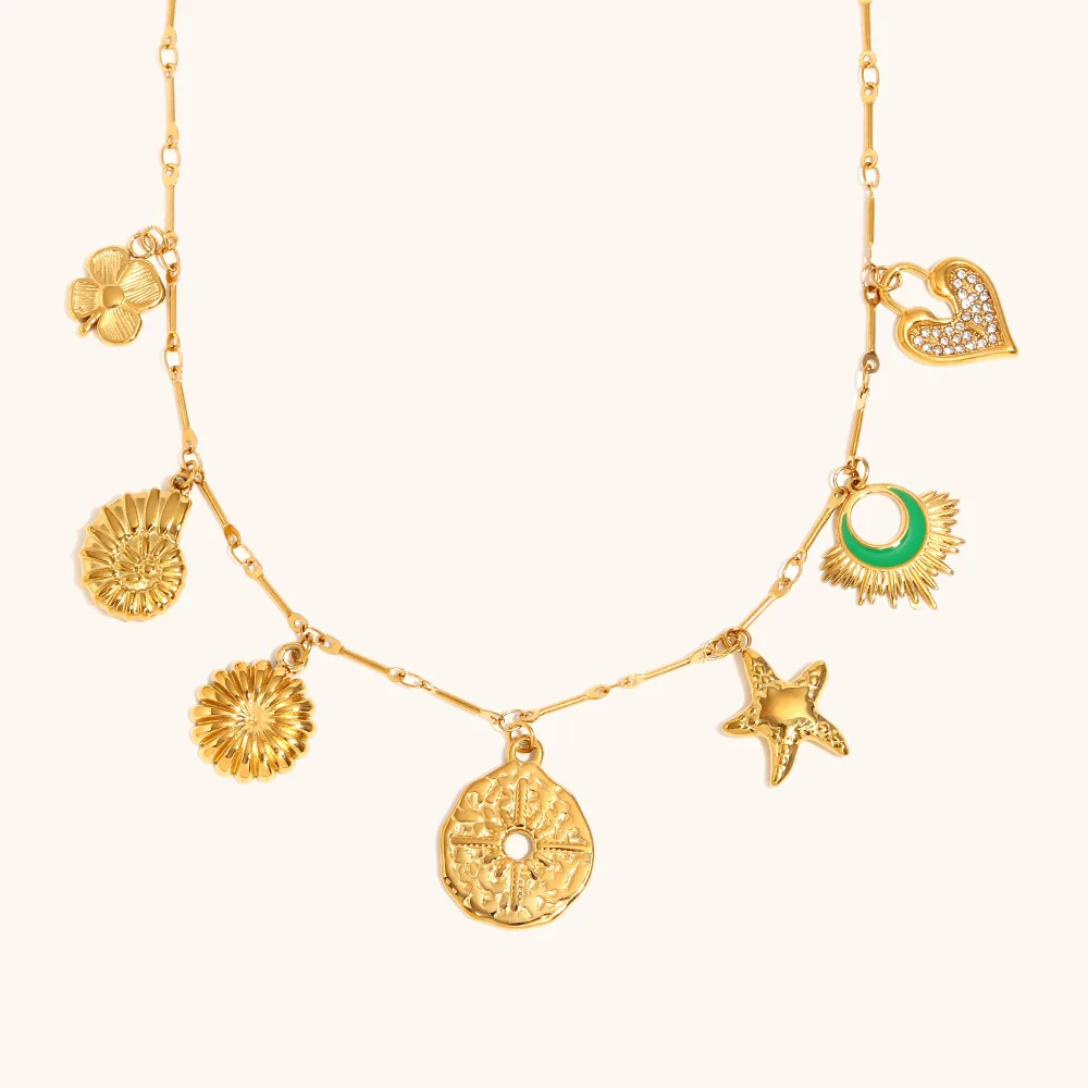 Miranda Ocean Style Summer Fashion Jewelry Starfish Shell Pendant Necklace Stainless Steel Golden Charm Pendant Accessories coll
Miranda Ocean Style Summer Fashion Jewelry Starfish Shell Pendant Necklace Stainless Steel Golden Charm Pendant Accessories coll