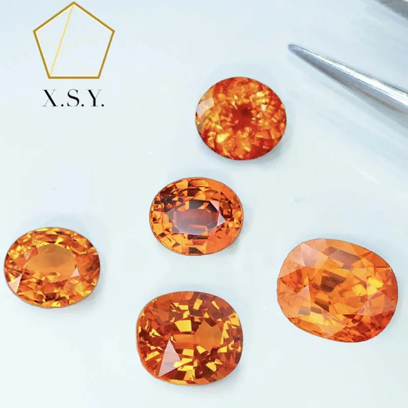 Natural worry-free Mozambique Fanta Garnet loose stone stud earrings ring pendant can be certified
Natural worry-free Mozambique Fanta Garnet loose stone stud earrings ring pendant can be certified