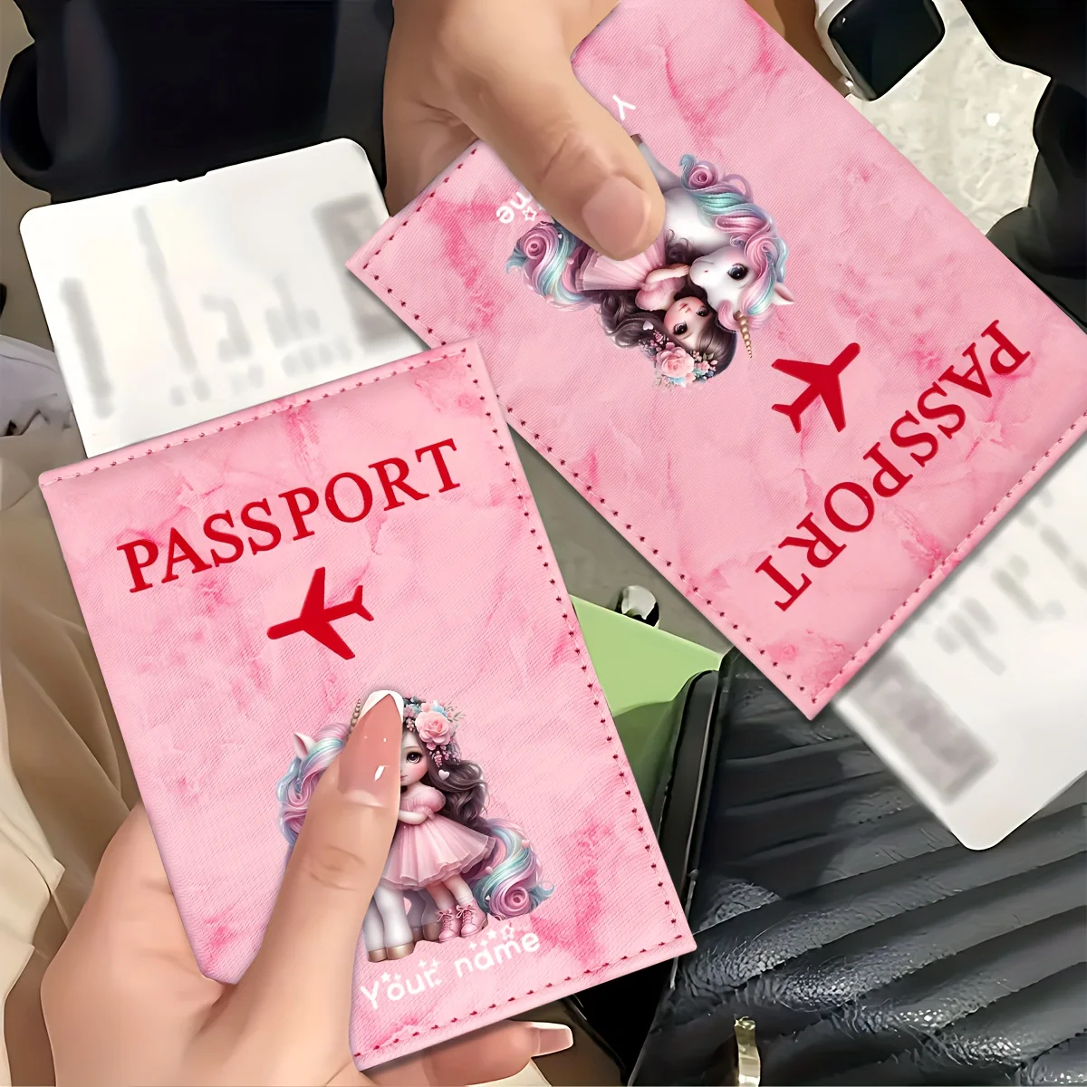 Unicorn Girl Pattern PU Passport Holder With Golden Plane Icon, Card Slot Travel Wallet Gift For Travelers Business Users
Unicorn Girl Pattern PU Passport Holder With Golden Plane Icon, Card Slot Travel Wallet Gift For Travelers Business Users