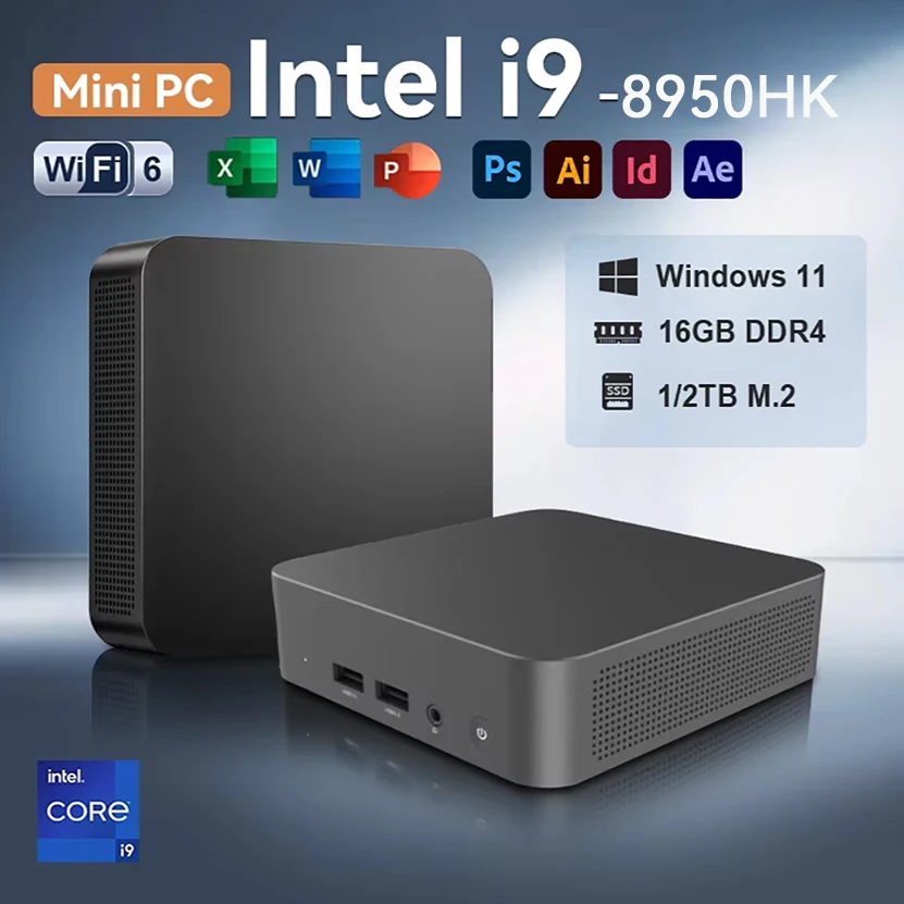 Portable Mini PC Intel Core i9 8950HK Wifi 6 BT5.2 Gaming PC Desktop 16GB RAM 1TB 2TB SSD Mini PC Windows 11 Mini Computer
Portable Mini PC Intel Core i9 8950HK Wifi 6 BT5.2 Gaming PC Desktop 16GB RAM 1TB 2TB SSD Mini PC Windows 11 Mini Computer