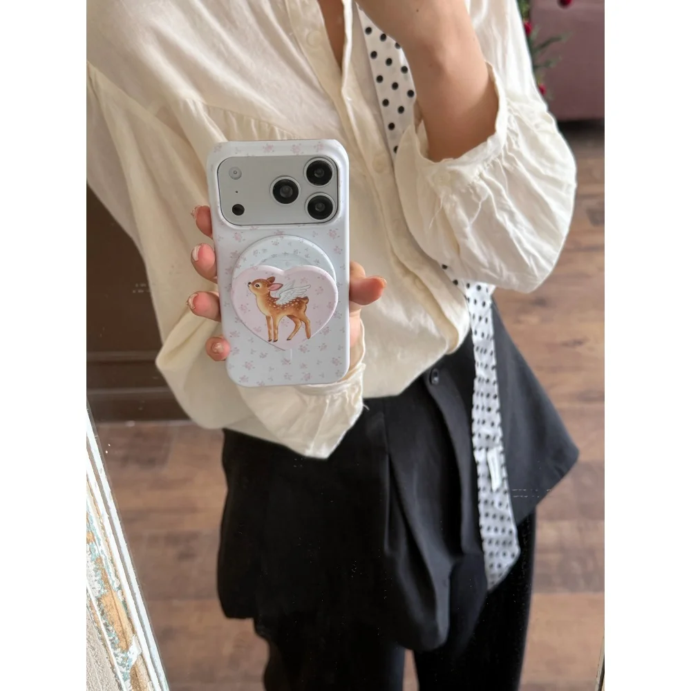 Fresh pastoral crushed flower love angel deer with magnetic holder mobile case,suitable for iPhone15/16/17ProMax,protective case
Fresh pastoral crushed flower love angel deer with magnetic holder mobile case,suitable for iPhone15/16/17ProMax,protective case