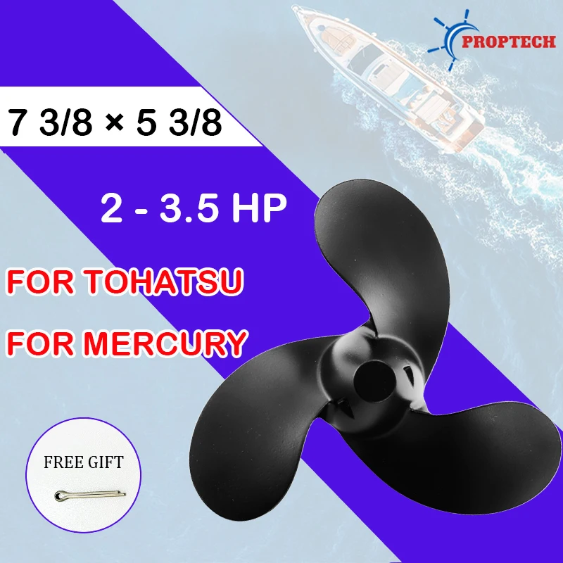 Outboard Propeller For Tohatsu Mercury 2-3.5HP 7 3/8*5 3/8 Aluminum Alloy Screw Ship 3 Blade Marine Engine Part
Outboard Propeller For Tohatsu Mercury 2-3.5HP 7 3/8*5 3/8 Aluminum Alloy Screw Ship 3 Blade Marine Engine Part
