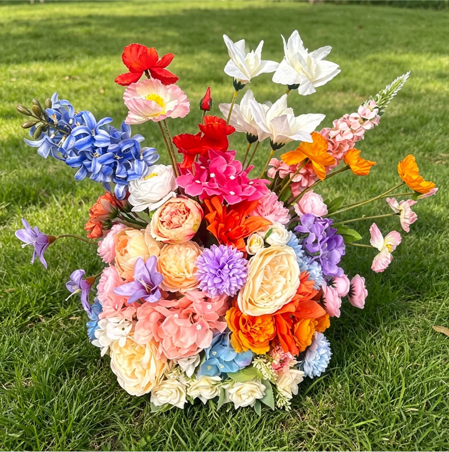 Rainbow Multicolor Artificial Flower Bouquet 56x55cm Fake Floral Arrangement for Wedding Home Party Table Centerpiece Decor
Rainbow Multicolor Artificial Flower Bouquet 56x55cm Fake Floral Arrangement for Wedding Home Party Table Centerpiece Decor