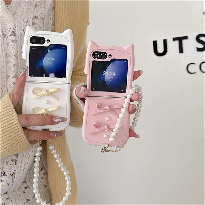 Korean Cute Cat ears 3D bow phone case for Samsung Galaxy Z Flip6 Z Flip5 flip3 4 Filip5 6 5G with chain cover Fundas For flip 6
Korean Cute Cat ears 3D bow phone case for Samsung Galaxy Z Flip6 Z Flip5 flip3 4 Filip5 6 5G with chain cover Fundas For flip 6