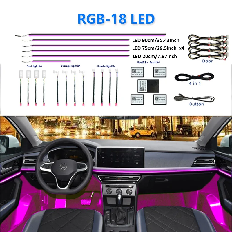 For Volvo S60 2024 B4 Momentum Smart 64 RGB Color Car Ambient Self-Adhesive Strips Simple Installation Atmosphere Lights Strips
For Volvo S60 2024 B4 Momentum Smart 64 RGB Color Car Ambient Self-Adhesive Strips Simple Installation Atmosphere Lights Strips