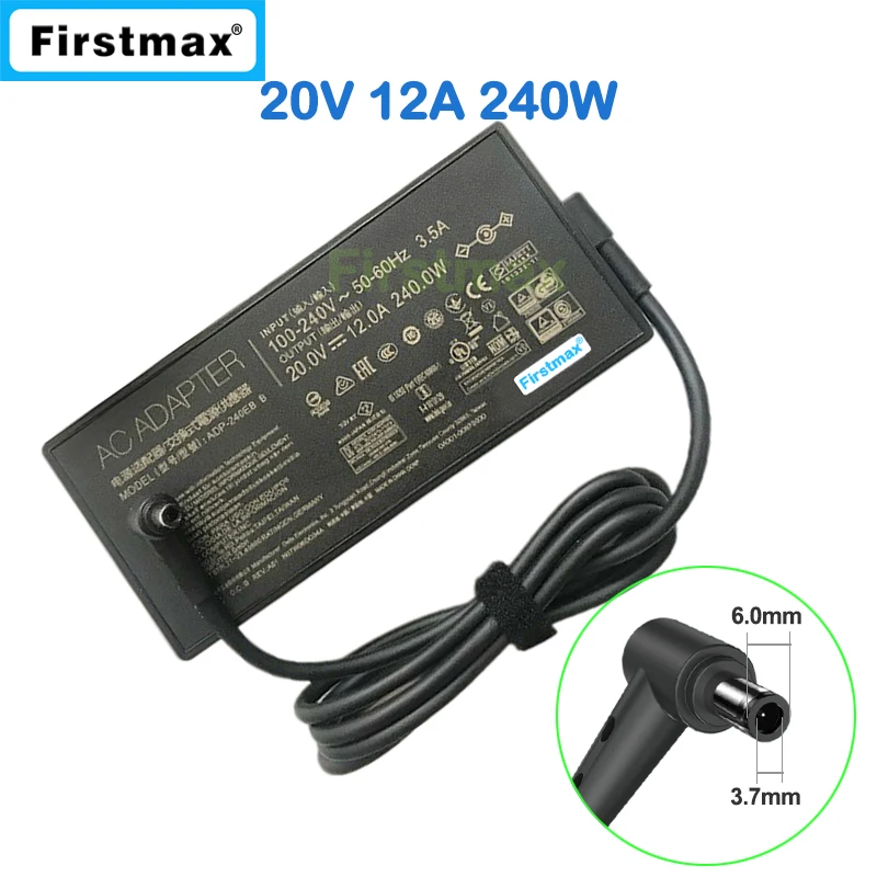 20V 12A 240W Charger for Asus J7600H3A J7600H5A RX582HM UX5100HM J7600HM RX582HS UX5100HS PX713IR Gaming laptop Power Supply
20V 12A 240W Charger for Asus J7600H3A J7600H5A RX582HM UX5100HM J7600HM RX582HS UX5100HS PX713IR Gaming laptop Power Supply
