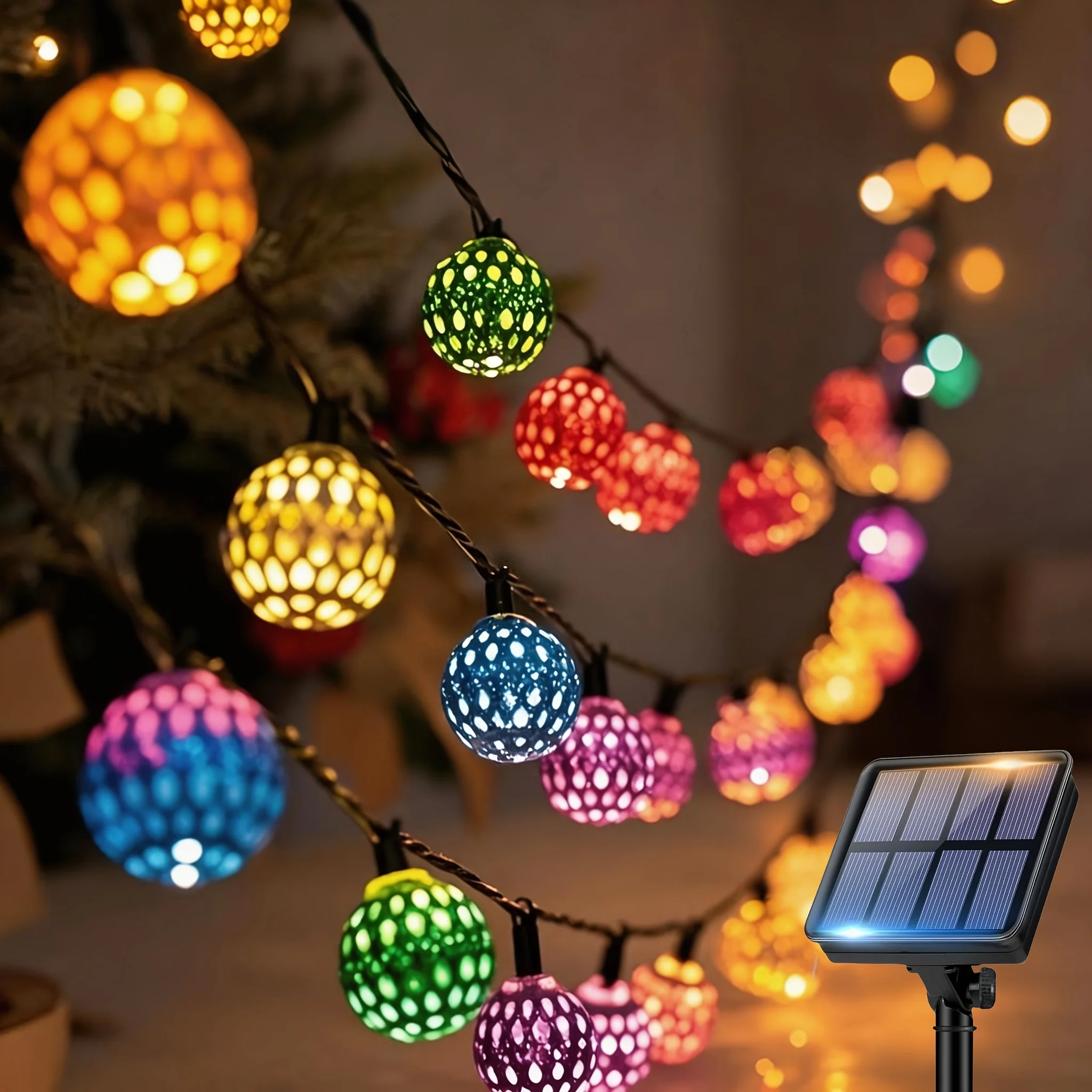 Moroccan Ball Outdoor Solar String Lights - 30/20 LED, 8 Mode Metal Orbs Solar Light, IPX4 Fairy Light for Easter, St. Patrick's
Moroccan Ball Outdoor Solar String Lights - 30/20 LED, 8 Mode Metal Orbs Solar Light, IPX4 Fairy Light for Easter, St. Patrick's