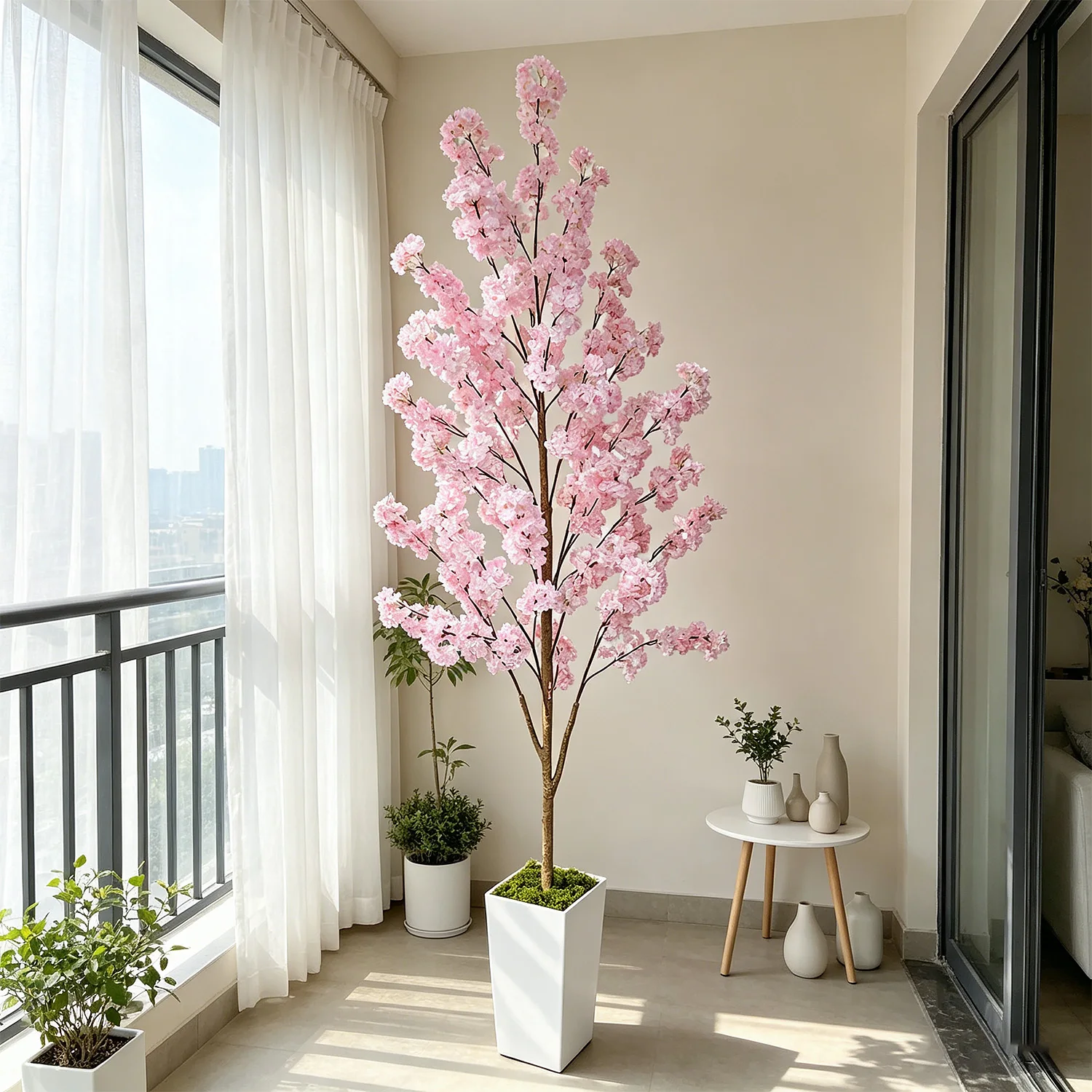 3.4FT-7.2FT Artificial Pink Cherry Sakura Tree Faux Flower Tree Real Touch Branch Fake Plant for Wedding Home living room Decor
3.4FT-7.2FT Artificial Pink Cherry Sakura Tree Faux Flower Tree Real Touch Branch Fake Plant for Wedding Home living room Decor