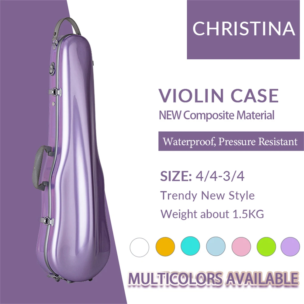 CHRISTINA Premium Violin Case 4/4-3/4 Universal Multiple Colors Available Lightweight Sturdy Composite PC Highly Protective VB94
CHRISTINA Premium Violin Case 4/4-3/4 Universal Multiple Colors Available Lightweight Sturdy Composite PC Highly Protective VB94