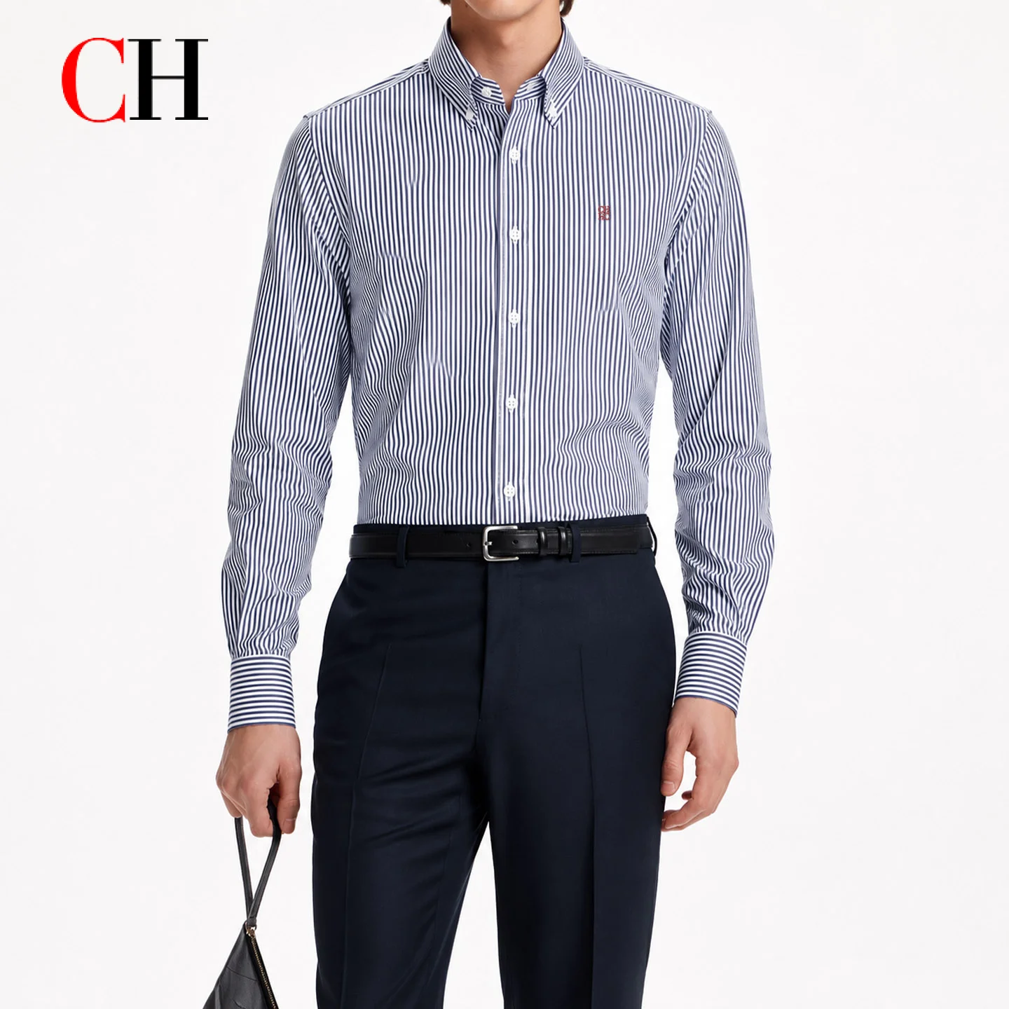 CH Men Blue White Striped Long Sleeve Shirt Red Embroidery Button Down Collar Cotton Casual Business Office Shirts For Male
CH Men Blue White Striped Long Sleeve Shirt Red Embroidery Button Down Collar Cotton Casual Business Office Shirts For Male