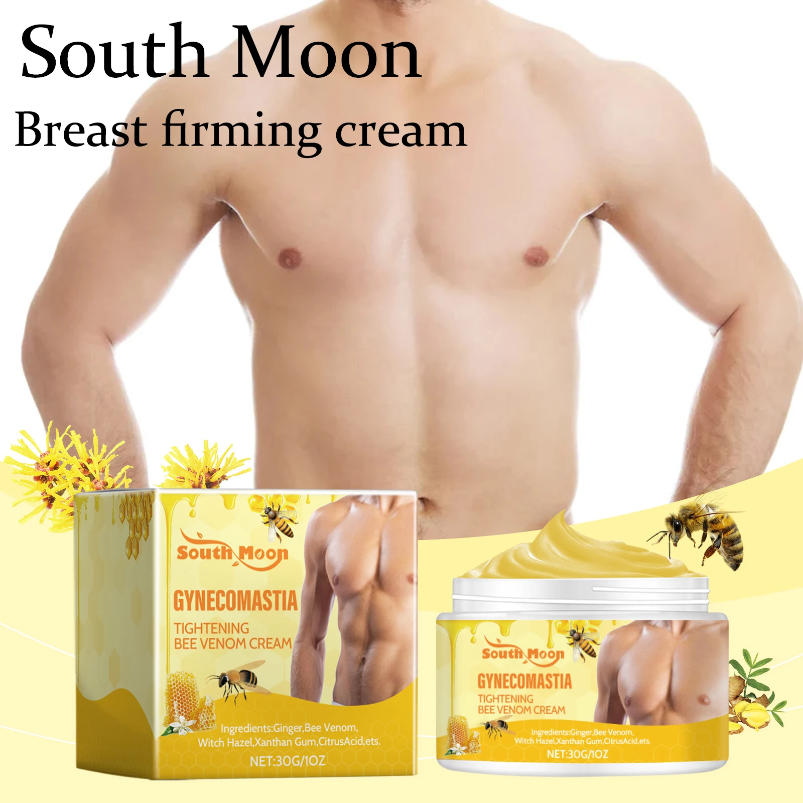 Мужской крем для ухода за грудью South Moon Bee Venom, питательный, уменьшающий провисание, подтягивает, увеличивает прочность груди, укрепляющий крем для груди
Мужской крем для ухода за грудью South Moon Bee Venom, питательный, уменьшающий провисание, подтягивает, увеличивает прочность груди, укрепляющий крем для груди