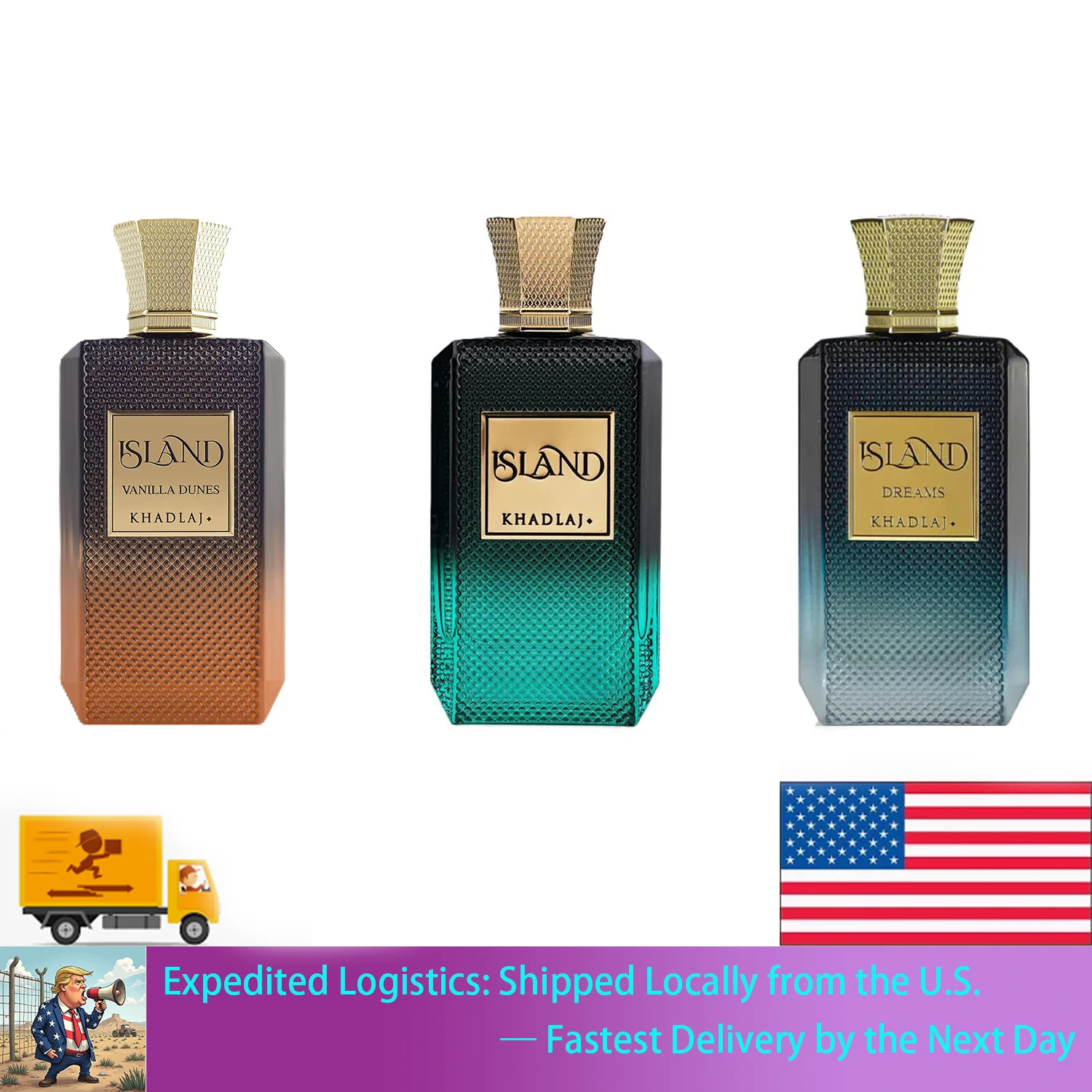 Khadlaj Island Collection: Original, Vanilla Dunes & Island Dreams – Extrait de Parfum 3.4 oz Unisex – Emerald Bottle, Oriental Vanilla, Fruity Floral Woody Musky – Premium Middle Eastern Long-Lasting Perfumes
Khadlaj Island Collection: Original, Vanilla Dunes & Island Dreams – Extrait de Parfum 3.4 oz Unisex – Emerald Bottle, Oriental Vanilla, Fruity Floral Woody Musky – Premium Middle Eastern Long-Lasting Perfumes