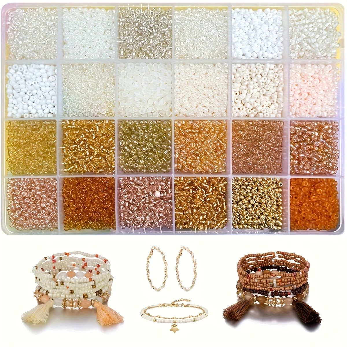 14400 шт. бисера, 2 мм, белый и цвета шампанского, стеклянные бусины, мелкий бисер для рукоделия, набор для изготовления украшений, браслетов и серег своими руками
14400 шт. бисера, 2 мм, белый и цвета шампанского, стеклянные бусины, мелкий бисер для рукоделия, набор для изготовления украшений, браслетов и серег своими руками
