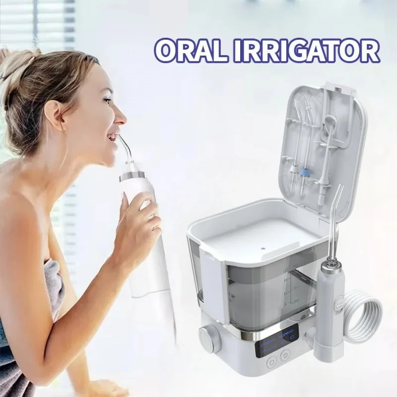 600ML Rechargeble Oral Irrigator with LED Display Dental Water Flosser Portable Teeth Cleaner with 2000mAh Battery for Home Use
600ML Rechargeble Oral Irrigator with LED Display Dental Water Flosser Portable Teeth Cleaner with 2000mAh Battery for Home Use