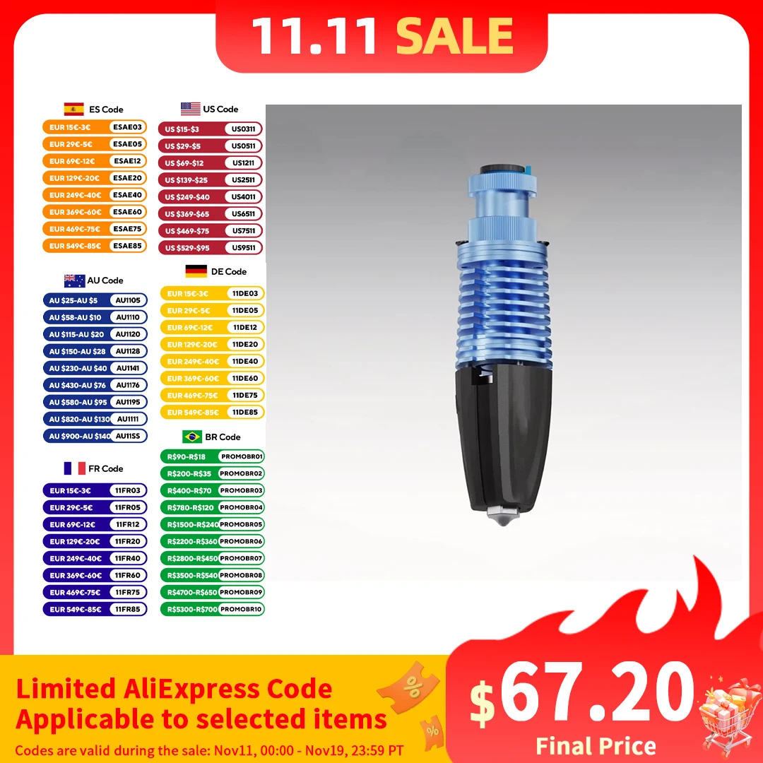 Phaetus Rapido /Rapido V2 /Rapido plus /Rapido plus V2 1.75mm Hotend HF UHF Faster printing High Speed Heating 3D PRINTER part
Phaetus Rapido /Rapido V2 /Rapido plus /Rapido plus V2 1.75mm Hotend HF UHF Faster printing High Speed Heating 3D PRINTER part