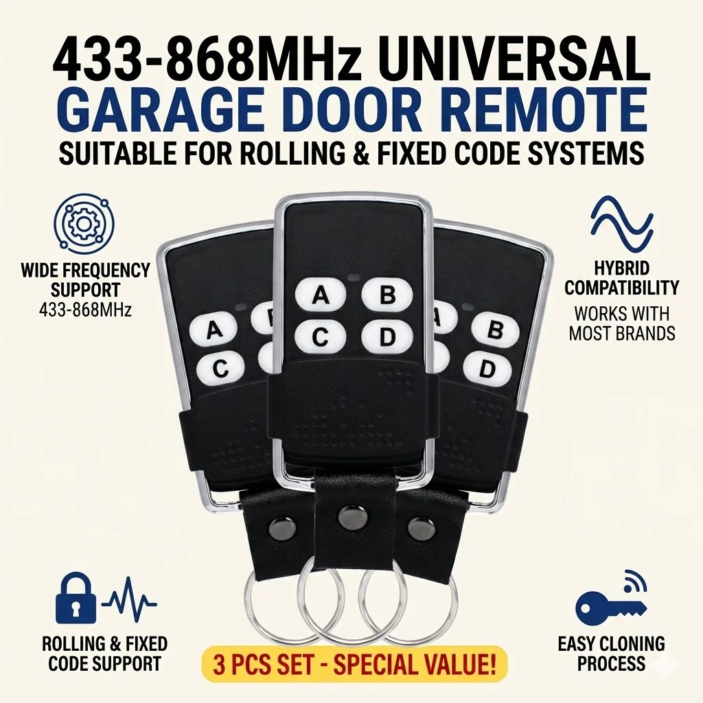 Garage Door Remote Control 433MHz 287MHz-868MHz Duplicator Garage Door Opener Rolling Code Transmitter Gate Control 1-10pcs
Garage Door Remote Control 433MHz 287MHz-868MHz Duplicator Garage Door Opener Rolling Code Transmitter Gate Control 1-10pcs