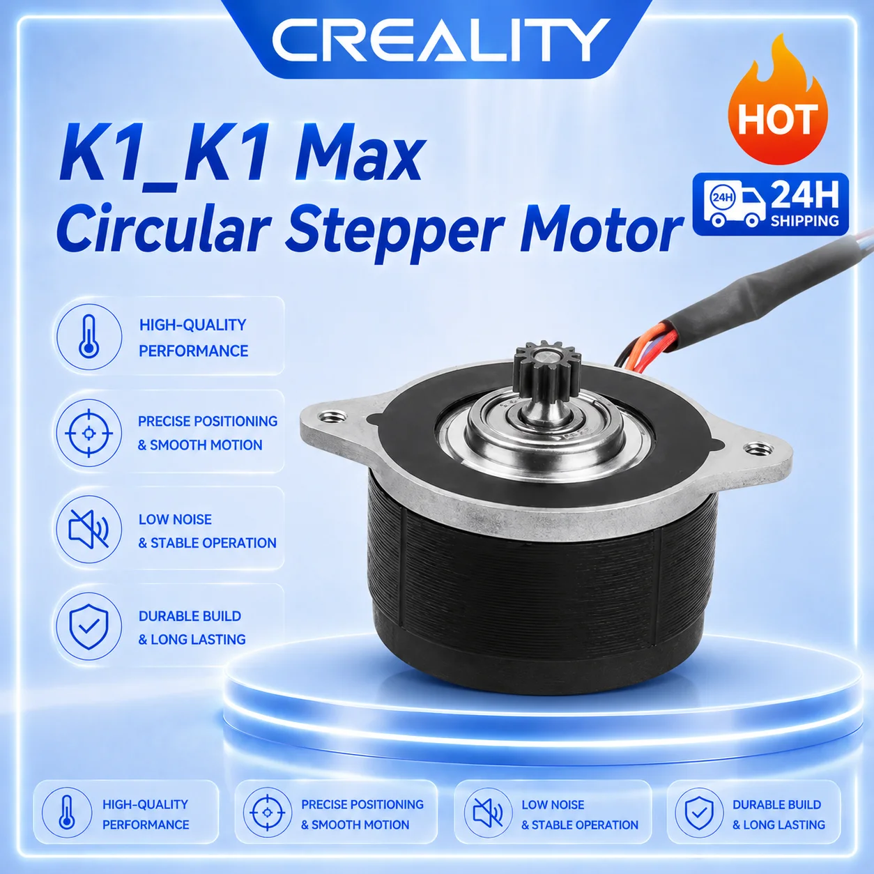 Creality Original Extruder Motor 1.8 Degree 12 Tooth Press Gear Circular Stepper Motor for K1/K1 Max Ender-3 V3 3D Printer
Creality Original Extruder Motor 1.8 Degree 12 Tooth Press Gear Circular Stepper Motor for K1/K1 Max Ender-3 V3 3D Printer