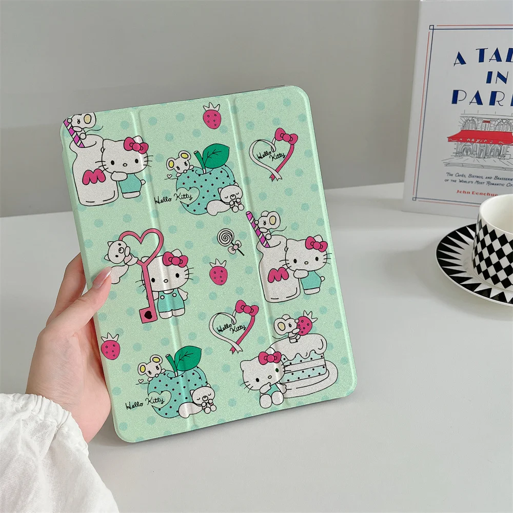 Funny Cute Mint Green Hello Kitty Tablet Case For iPad A16 11 Air2024 Air5/4 10.9 10.2 Mini7 6 With Pen Holder Tri-fold PU Prote
Funny Cute Mint Green Hello Kitty Tablet Case For iPad A16 11 Air2024 Air5/4 10.9 10.2 Mini7 6 With Pen Holder Tri-fold PU Prote