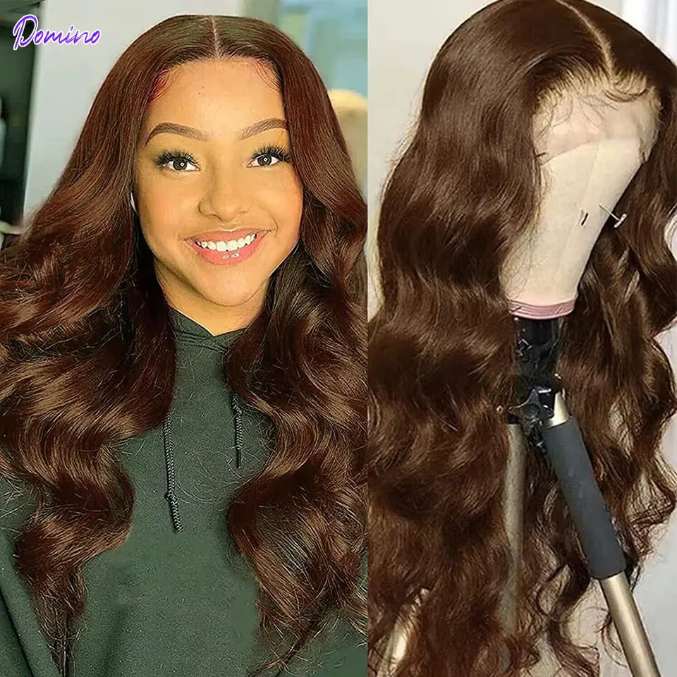 Brown Lace Front Human Hair Wigs Body Wave Lace Front Wig Transparent 13x4 HD Lace Frontal Wig Brazilian Colored Human Hair Wig
Brown Lace Front Human Hair Wigs Body Wave Lace Front Wig Transparent 13x4 HD Lace Frontal Wig Brazilian Colored Human Hair Wig