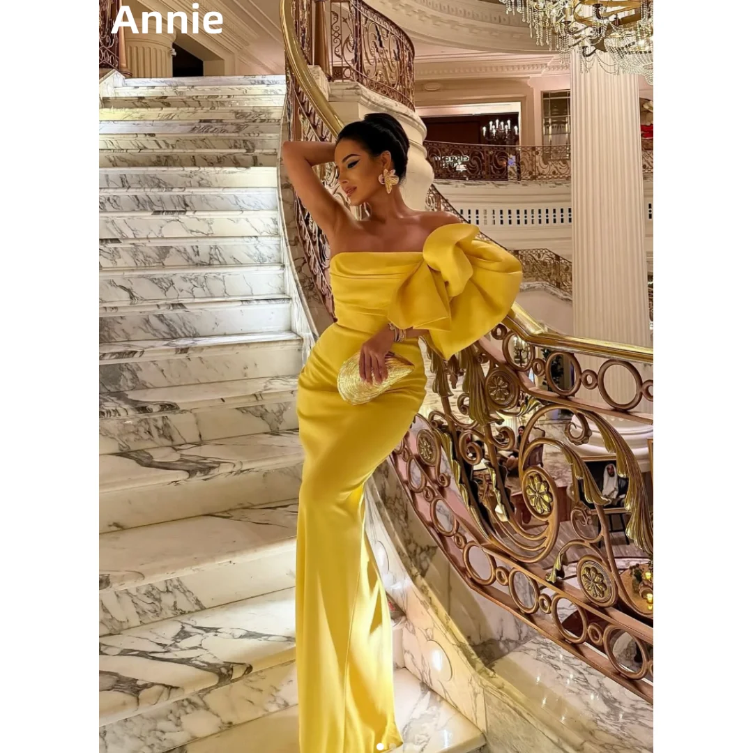 Annie Handmade Satin Flowers Prom Dresses Yellow Elegant Lady Evening Dresses Off-shoulder Slim Fit Wedding Party Dresses
Annie Handmade Satin Flowers Prom Dresses Yellow Elegant Lady Evening Dresses Off-shoulder Slim Fit Wedding Party Dresses