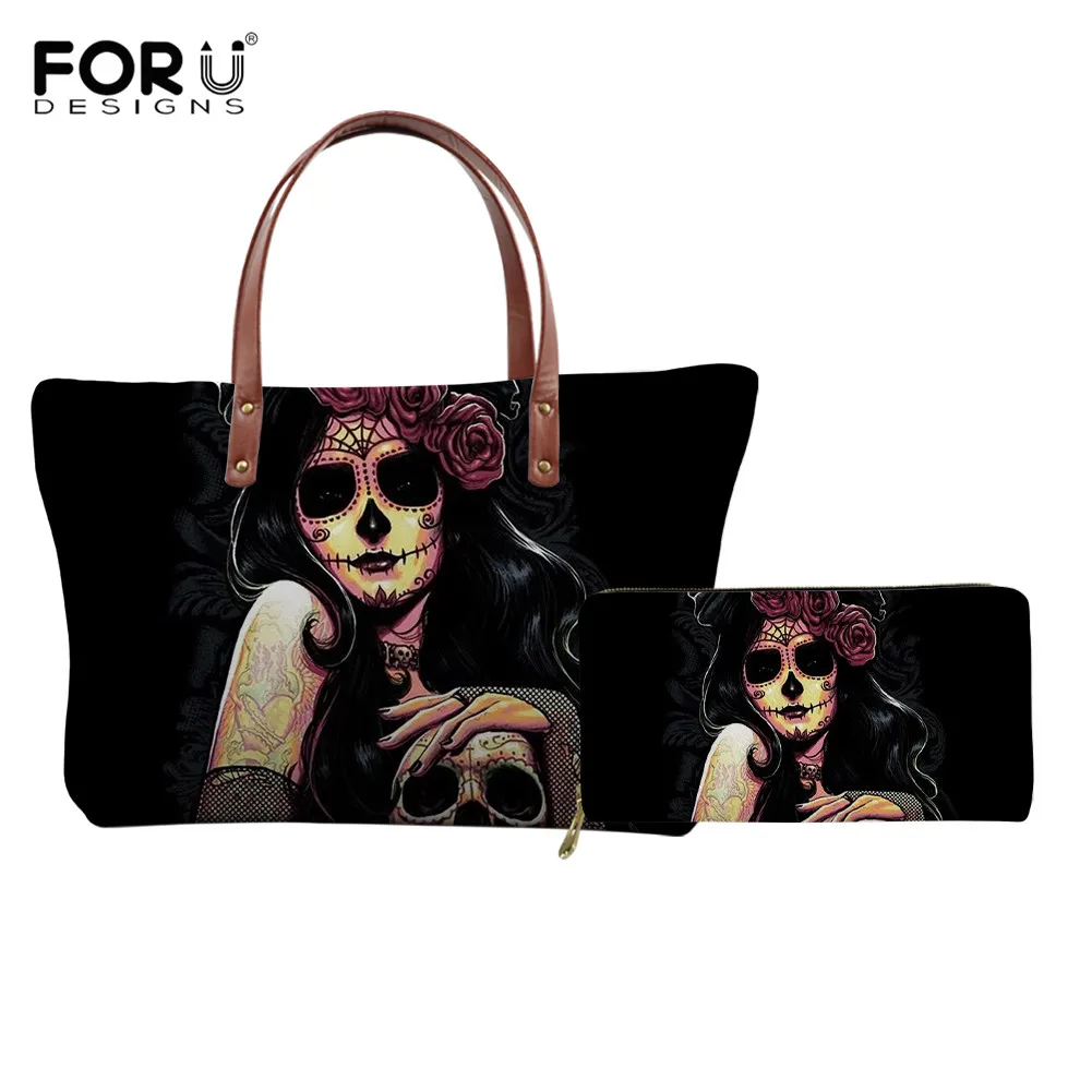 FORUDESIGNS Gothic Girls Pattern Women Handbag and Wallet Cool Personality Leisure Fade-resistant Washable Bags for Young Ladies
FORUDESIGNS Gothic Girls Pattern Women Handbag and Wallet Cool Personality Leisure Fade-resistant Washable Bags for Young Ladies