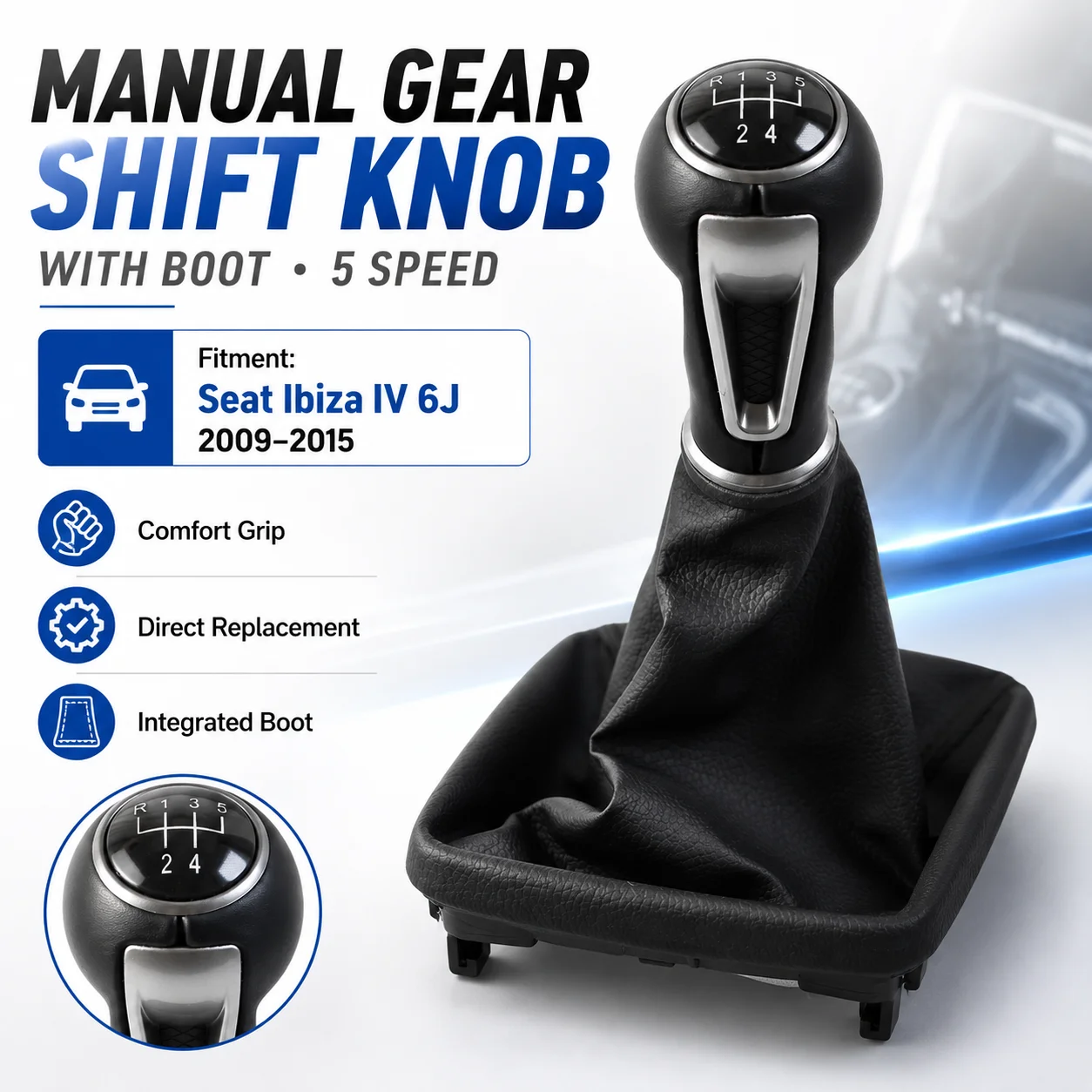 5 Speed Car Gear Shift Knob Gaiter Boot Leather Cover For SEAT IBIZA IV (6J) 2009 2010 2011 2012 2013 2014 2015 2016 2017 Manual
5 Speed Car Gear Shift Knob Gaiter Boot Leather Cover For SEAT IBIZA IV (6J) 2009 2010 2011 2012 2013 2014 2015 2016 2017 Manual