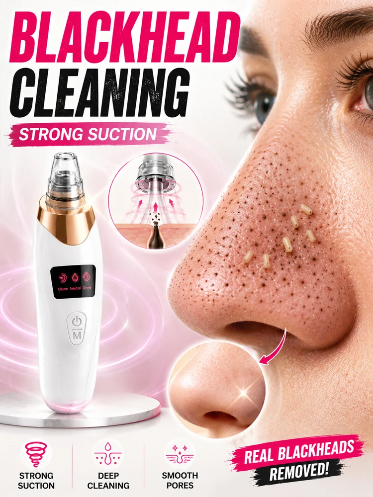 Blackhead Remover Pore Cleaner Black Dots Vacuum Cleaner Skin Pimple Acne Extractor Facial Cleaning Electric Black Head Removal
Blackhead Remover Pore Cleaner Black Dots Vacuum Cleaner Skin Pimple Acne Extractor Facial Cleaning Electric Black Head Removal