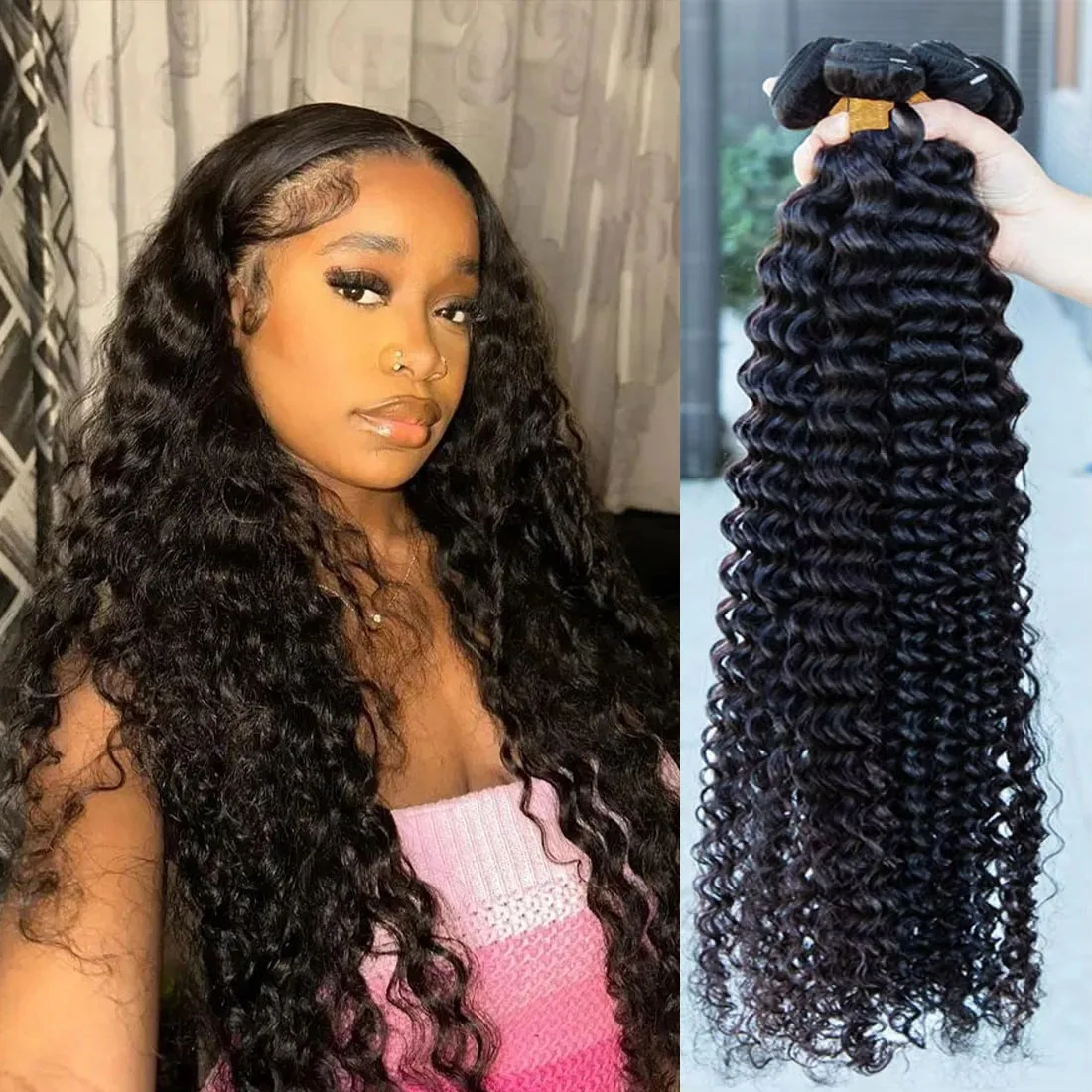 Deep Wave Human Hair Bundles 36 38 40 Inch Brazilian Hair Deep Wave Bundles 100% Unprocessed Virgin Remy Hair Curly Wave Bundles
Deep Wave Human Hair Bundles 36 38 40 Inch Brazilian Hair Deep Wave Bundles 100% Unprocessed Virgin Remy Hair Curly Wave Bundles