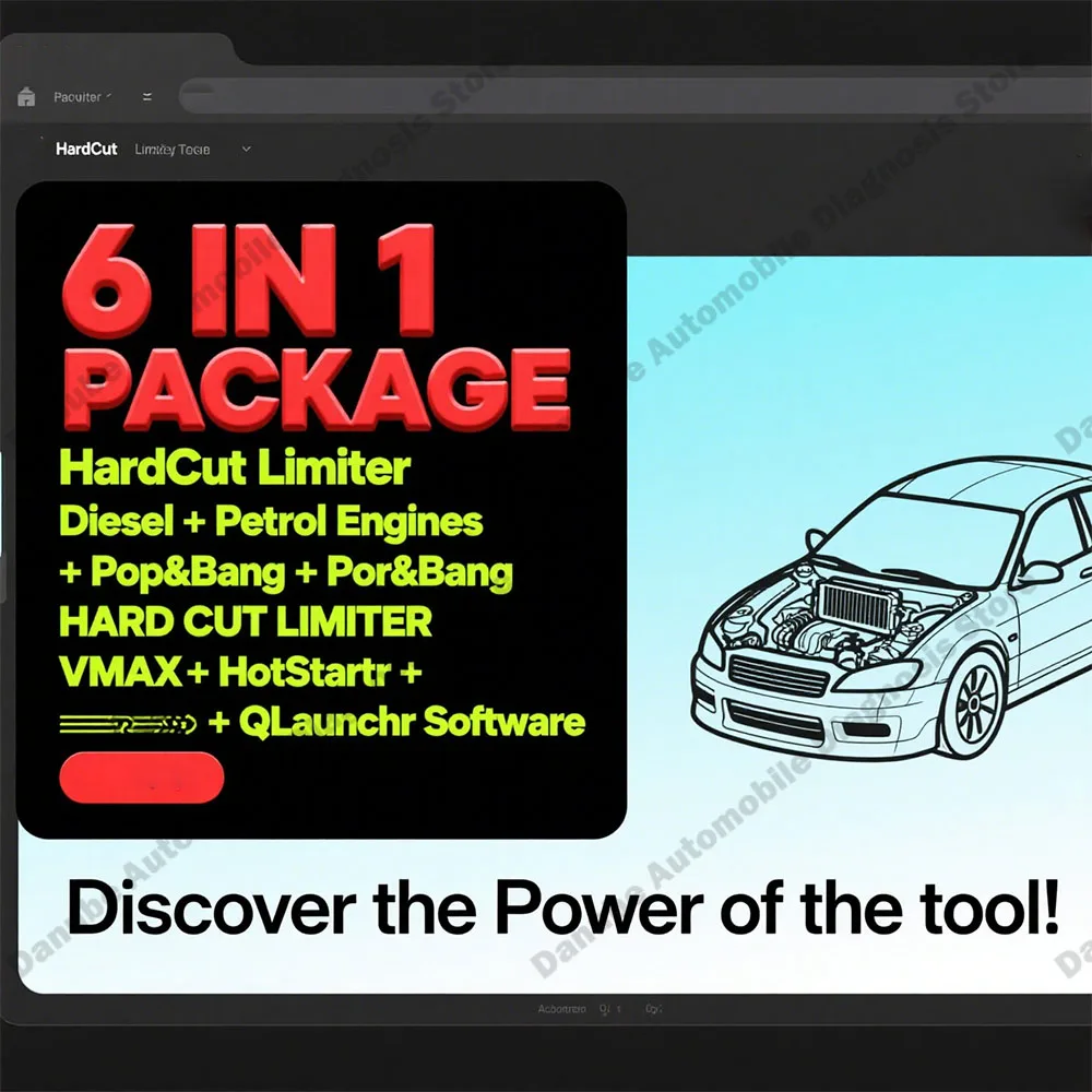 Newest ECU Tuning 6-in-1 Pro Pack - HardCut Limiter + UltraCut + Pop&Bang + VMAX + HotStart + QLaunch for Diesel/Petrol Engines
Newest ECU Tuning 6-in-1 Pro Pack - HardCut Limiter + UltraCut + Pop&Bang + VMAX + HotStart + QLaunch for Diesel/Petrol Engines