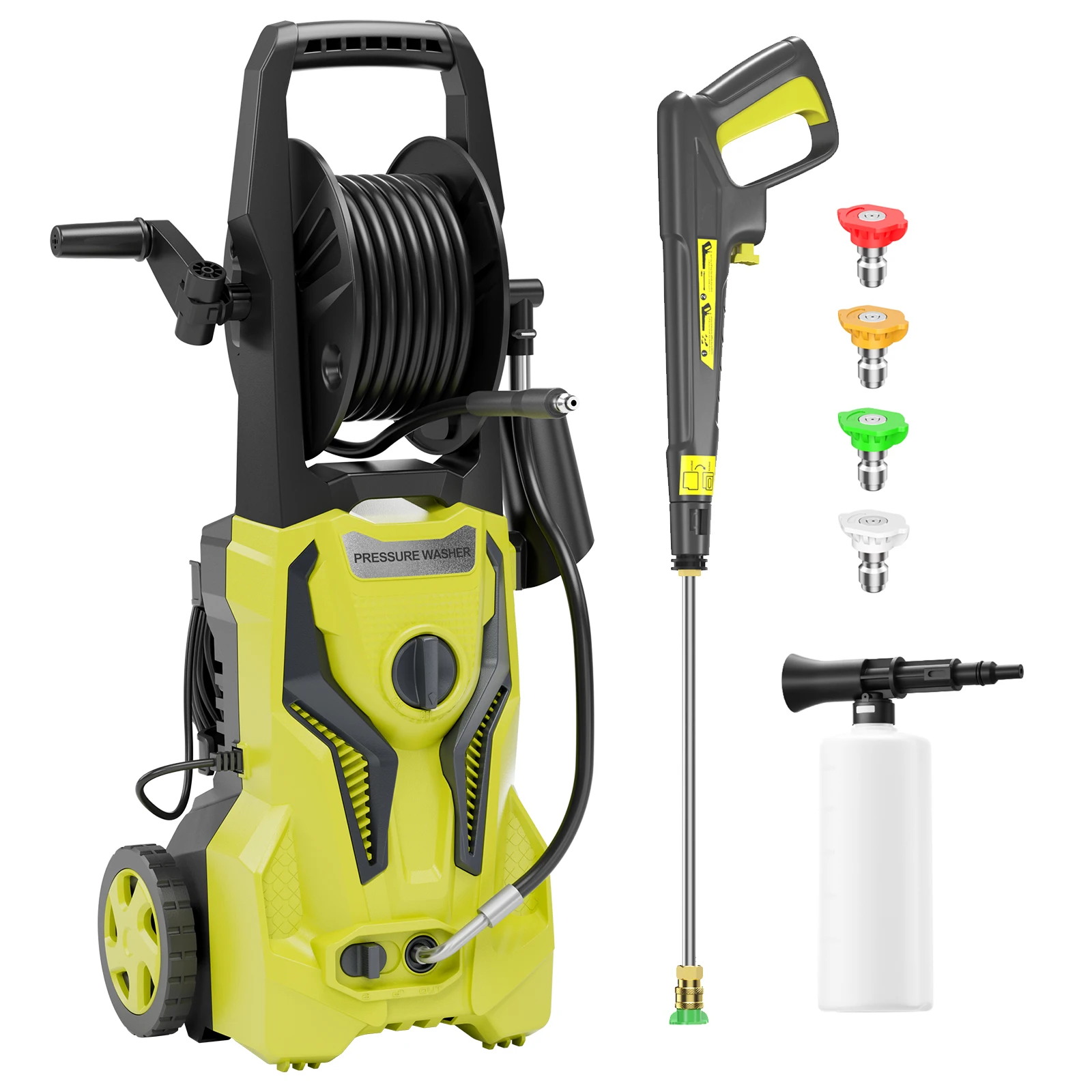 Electric Pressure Washer - 5000PSImax 3.2GPM Power Washer for Cars Washing with 25FT Pressure Hose, Yellow
Electric Pressure Washer - 5000PSImax 3.2GPM Power Washer for Cars Washing with 25FT Pressure Hose, Yellow