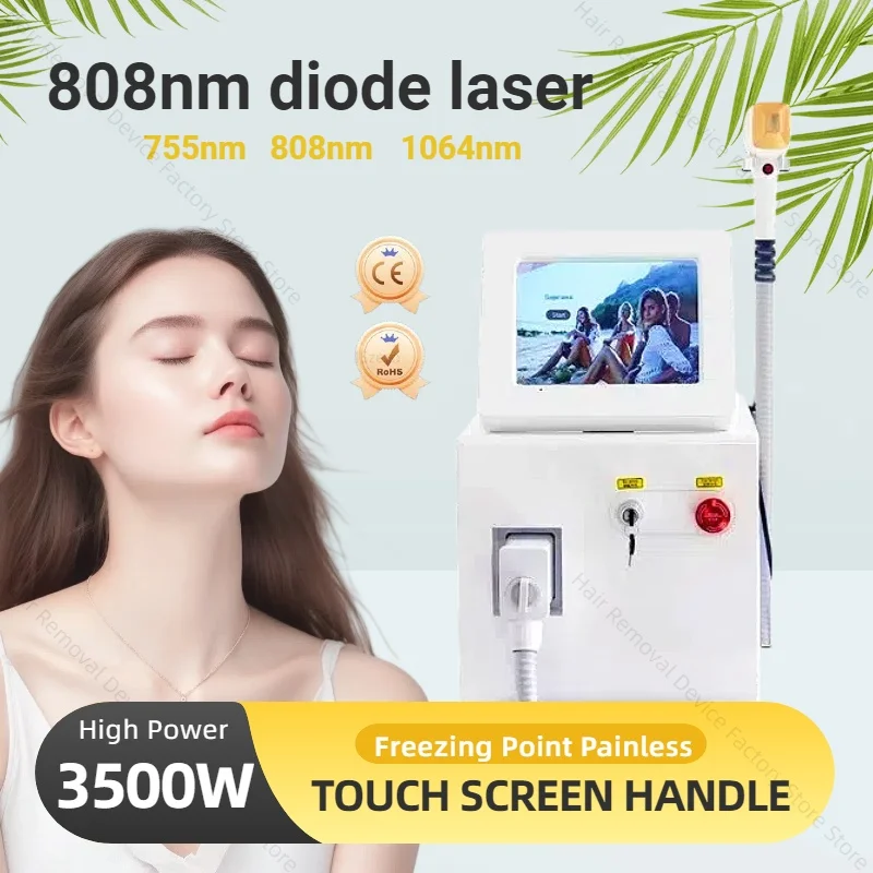 808NM Diode Laser Hair Removal Machine 3 Wavelengths 755NM 808NM 1064NM Painless Facial Body Hair Removal And Skin Rejuvenation
808NM Diode Laser Hair Removal Machine 3 Wavelengths 755NM 808NM 1064NM Painless Facial Body Hair Removal And Skin Rejuvenation