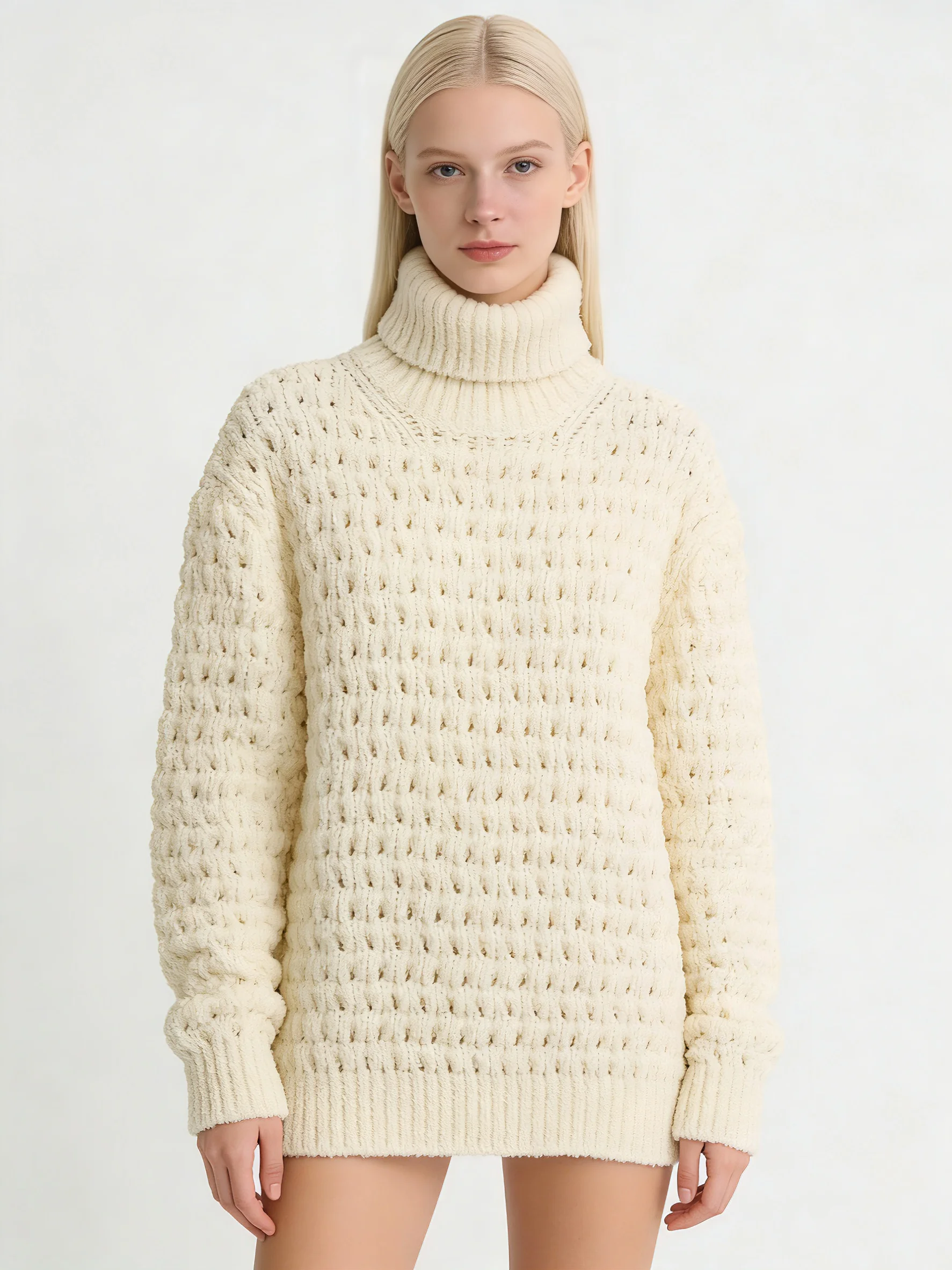 100% кашемировая водолазка, ажурный вязаный свитер для женщин, кремовый свободный пуловер с длинными рукавами
100% кашемировая водолазка, ажурный вязаный свитер для женщин, кремовый свободный пуловер с длинными рукавами