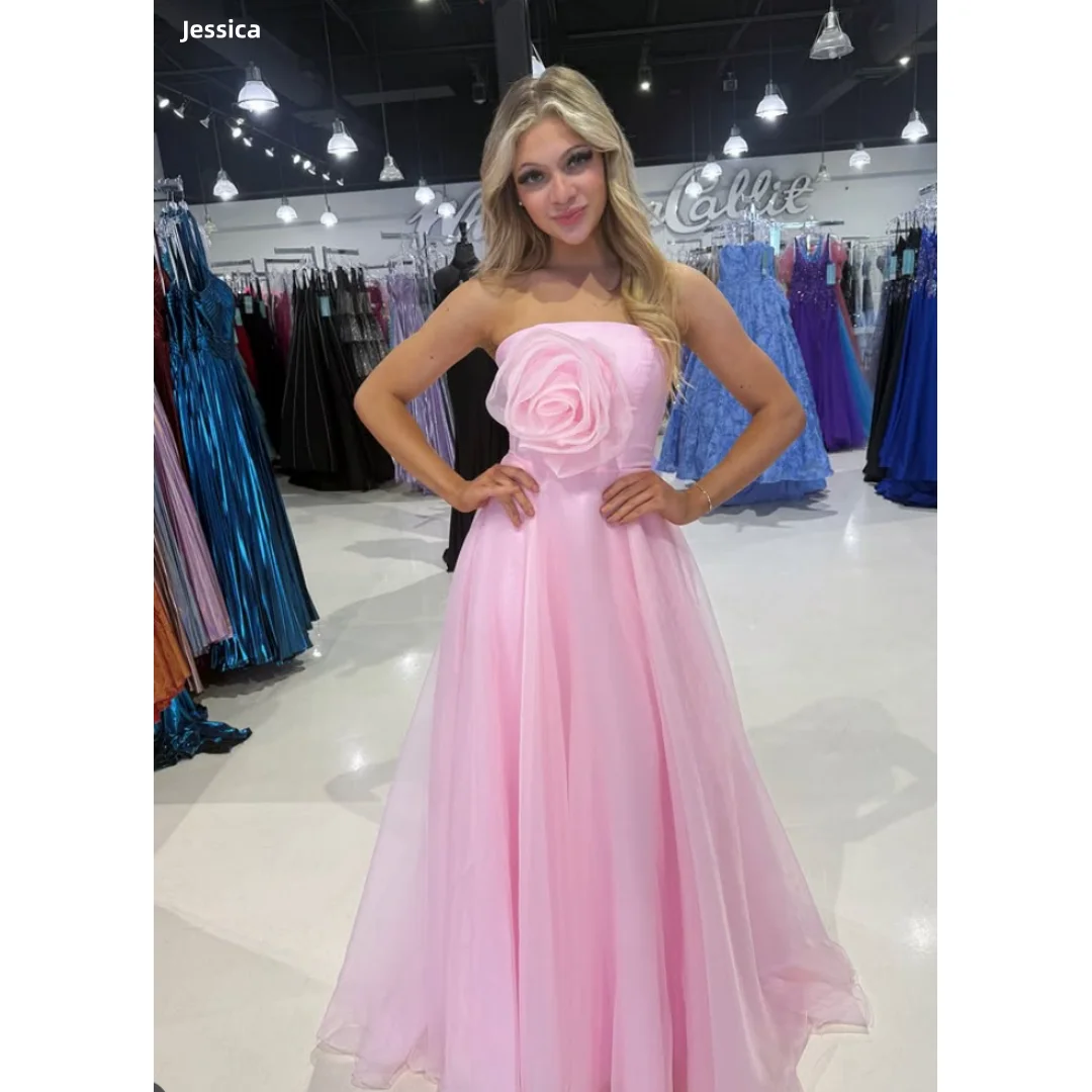 Jessica Sweet Pink Evening Dresses Handmade Organza Flowers Prom Dresses Off-shoulder Lady Wedding Party Dresses Customized
Jessica Sweet Pink Evening Dresses Handmade Organza Flowers Prom Dresses Off-shoulder Lady Wedding Party Dresses Customized