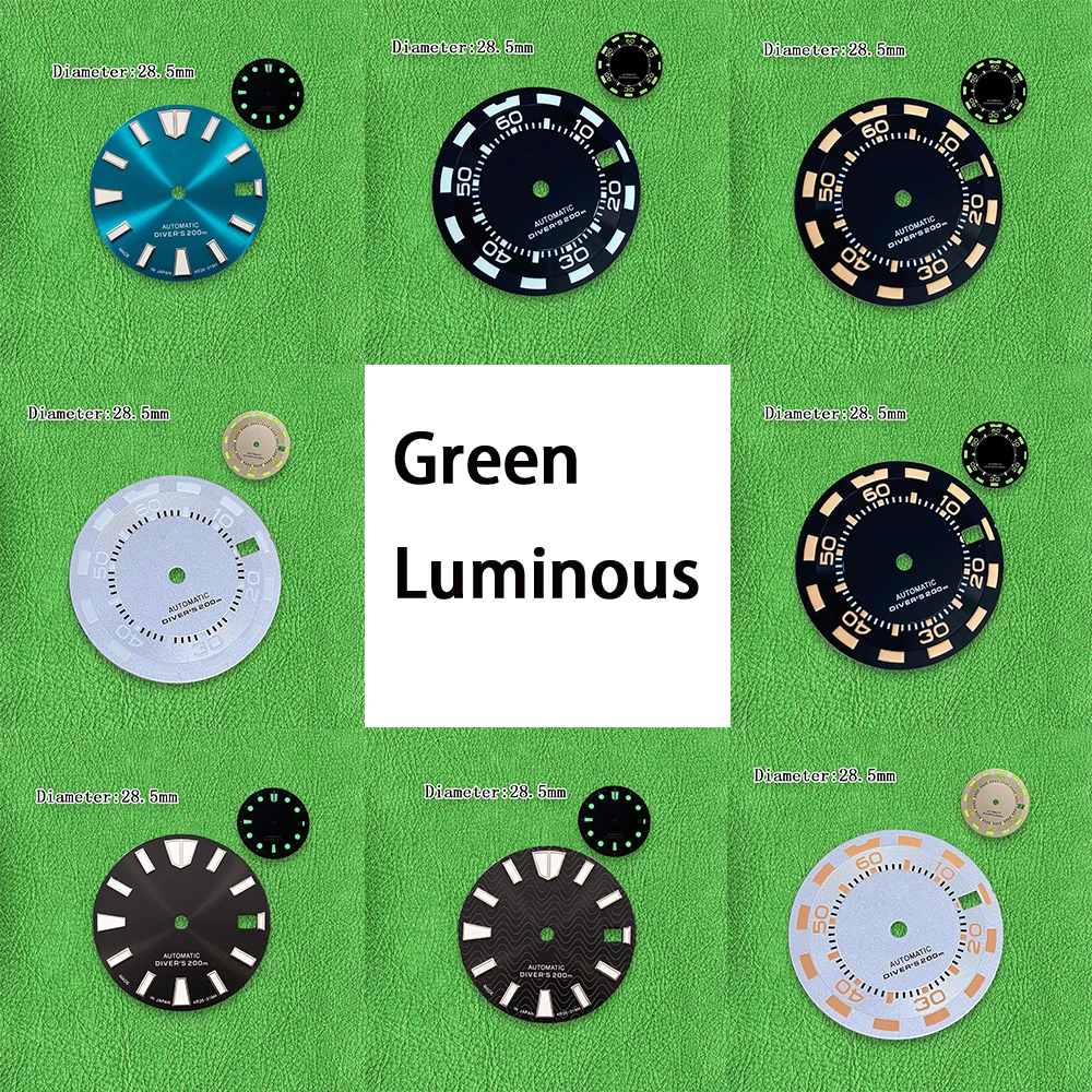 28.5mm S NH35 Dial automatic Dial Suitable For NH36 Automatic Movement C3 Green Luminous Watch Modified Accessories
28.5mm S NH35 Dial automatic Dial Suitable For NH36 Automatic Movement C3 Green Luminous Watch Modified Accessories