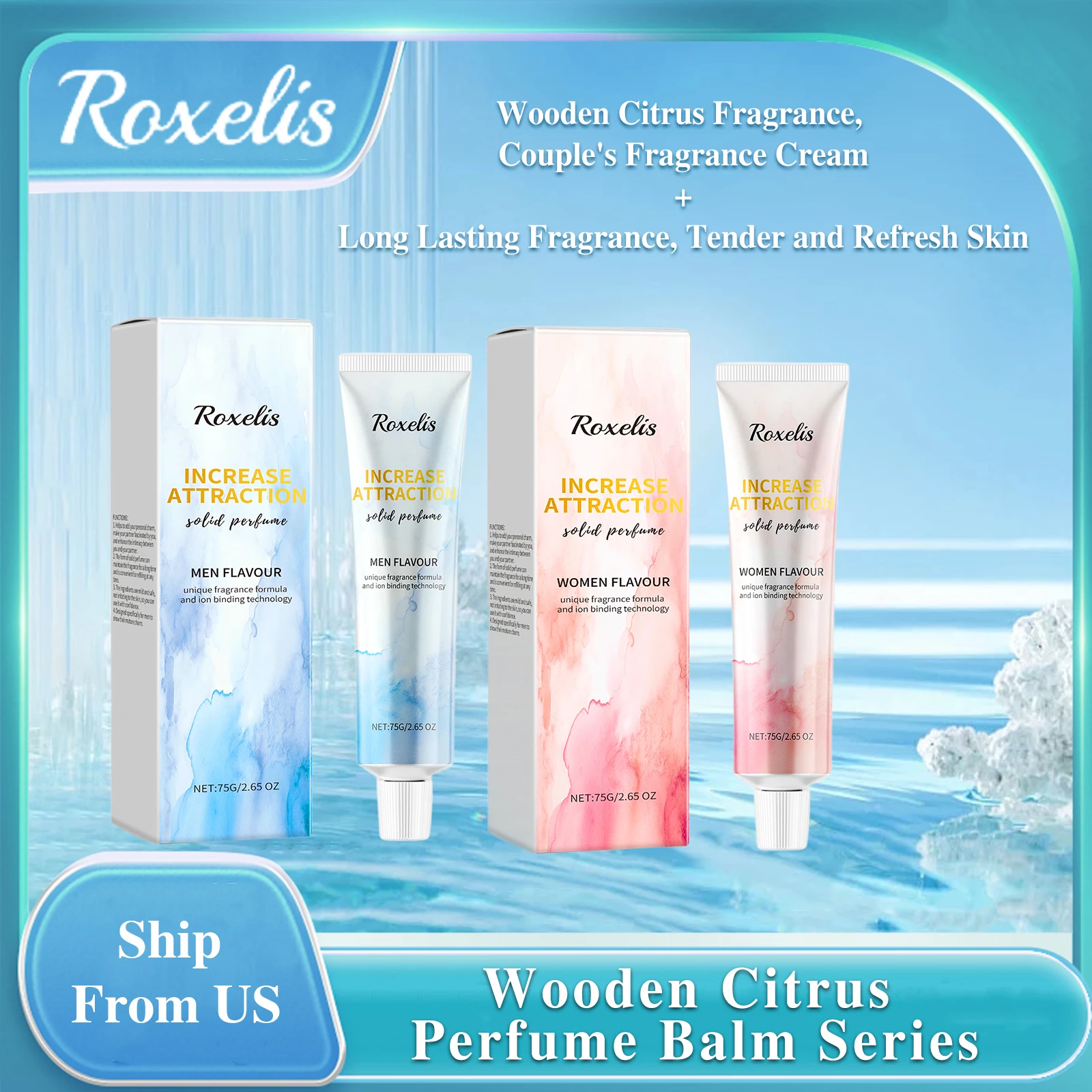 Roxelis 75 г деревянный цитрусовый парфюмерный бальзам, серия для пар, стойкий аромат, летний освежающий аромат для свиданий, флирта, гламурные твердые духи
Roxelis 75 г деревянный цитрусовый парфюмерный бальзам, серия для пар, стойкий аромат, летний освежающий аромат для свиданий, флирта, гламурные твердые духи