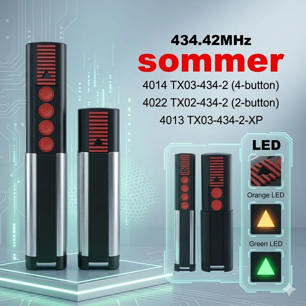 SOMMER 434.42 Mhz Garage Gate Door Remote Control Opener Compatible With TX03 434 4 XP 4 2 Pilot SOMMER 434mhz
SOMMER 434.42 Mhz Garage Gate Door Remote Control Opener Compatible With TX03 434 4 XP 4 2 Pilot SOMMER 434mhz