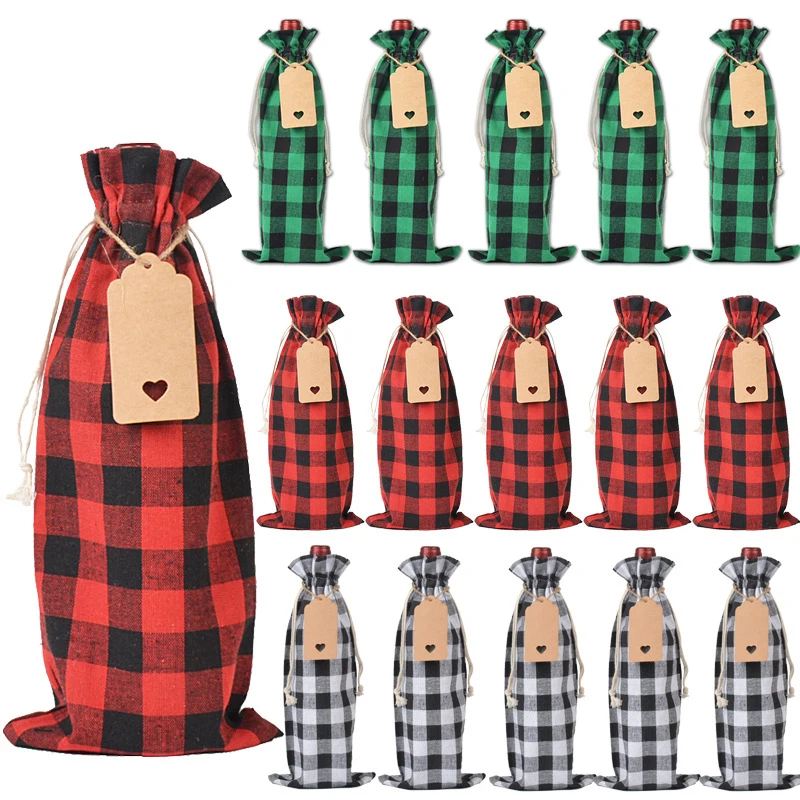 10Pcs Checkered Wine Bottle Bag Set Champagne Decorative Bag Storage for Christmas, Wedding, Birthday, Valentine's Day
10Pcs Checkered Wine Bottle Bag Set Champagne Decorative Bag Storage for Christmas, Wedding, Birthday, Valentine's Day