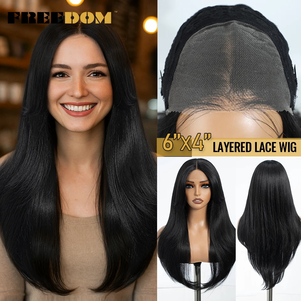 FREEDOM Synthetic Lace Front Wigs For Women Long Straight Layered Pre Plucked Wig Natural Black Wear And Go Glueless Lace Wig
FREEDOM Synthetic Lace Front Wigs For Women Long Straight Layered Pre Plucked Wig Natural Black Wear And Go Glueless Lace Wig