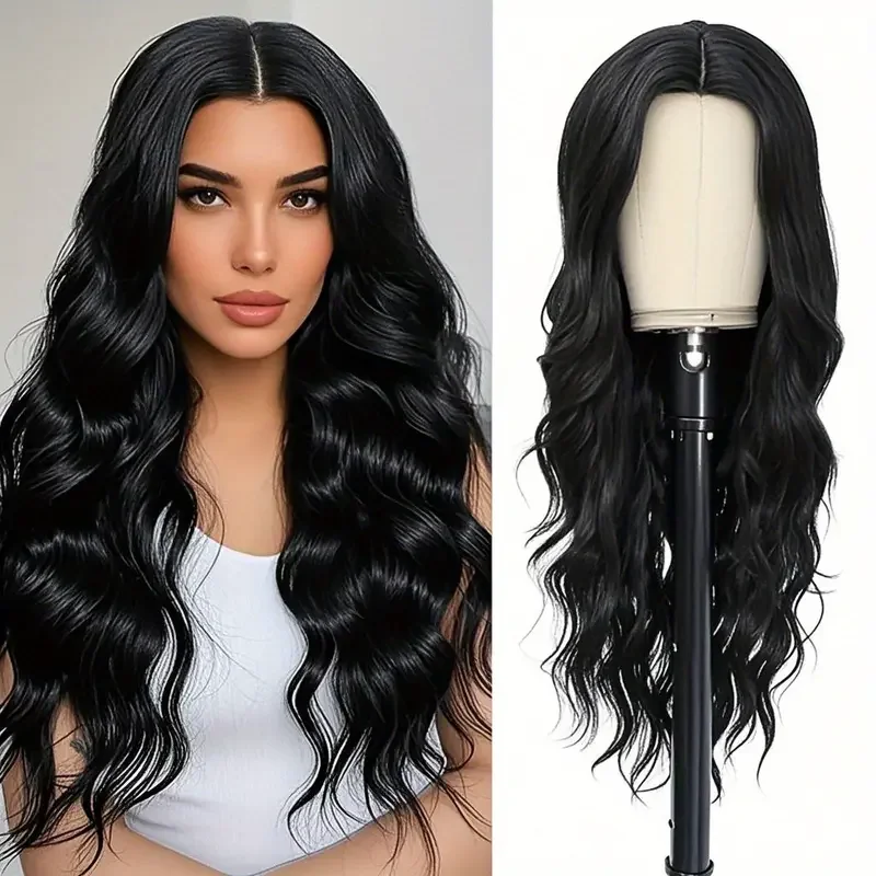 26 Inch Long Wavy Synthetic Lace Wig for Women - Natural Looking Black Water Wave Wig for Daily Wear, Parties, Halloween & Cos
26 Inch Long Wavy Synthetic Lace Wig for Women - Natural Looking Black Water Wave Wig for Daily Wear, Parties, Halloween & Cos