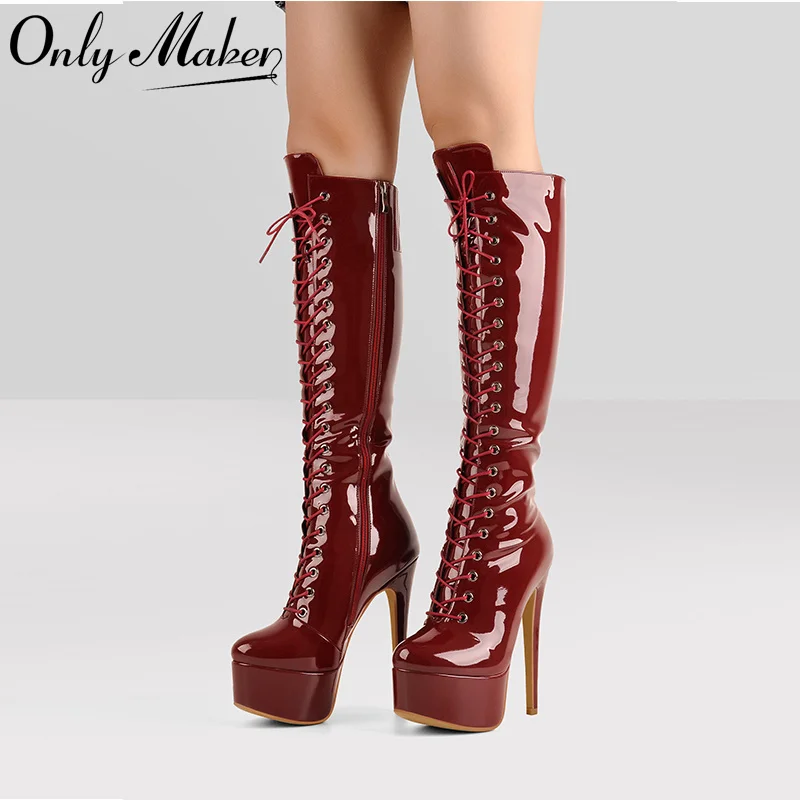 Onlymaker Women Platform Front Lace-Up High Heel Stiletto Stretch The Knee High Boot Cool Winter Warm Woman Sexy Boots
Onlymaker Women Platform Front Lace-Up High Heel Stiletto Stretch The Knee High Boot Cool Winter Warm Woman Sexy Boots
