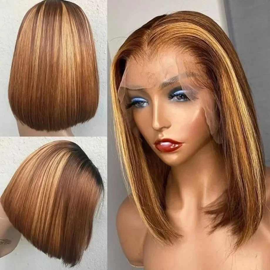 Highlight Short Bob Wig 13X4 Straight Lace Front Human Hair Wig P4/27 Ombre Honey Blonde Short Bob Human Hair Wigs For Women
Highlight Short Bob Wig 13X4 Straight Lace Front Human Hair Wig P4/27 Ombre Honey Blonde Short Bob Human Hair Wigs For Women