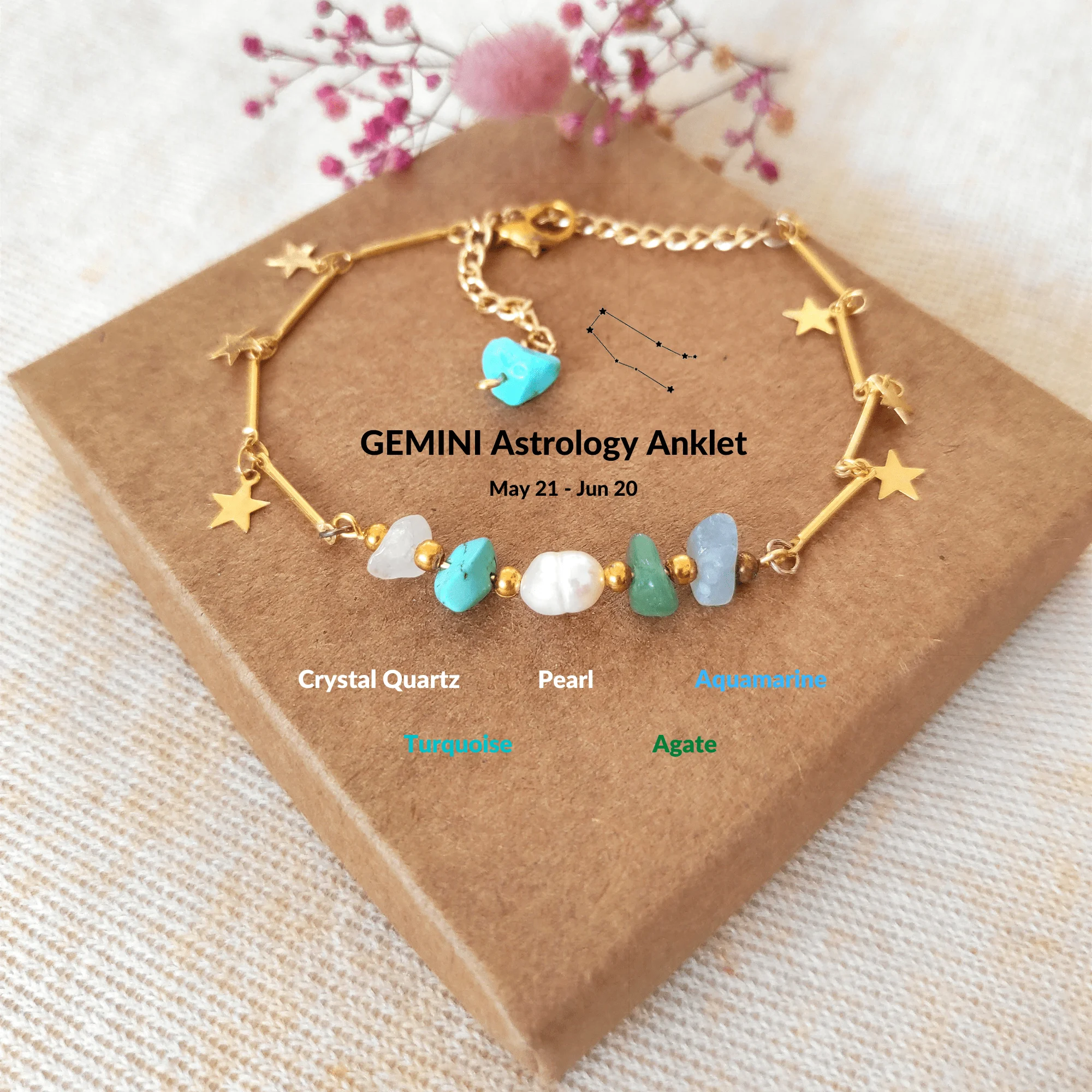 LightCrop Design Gemini Adjustable Natural Stone Gold Anklet fashion gold plated chain zofdiac
LightCrop Design Gemini Adjustable Natural Stone Gold Anklet fashion gold plated chain zofdiac